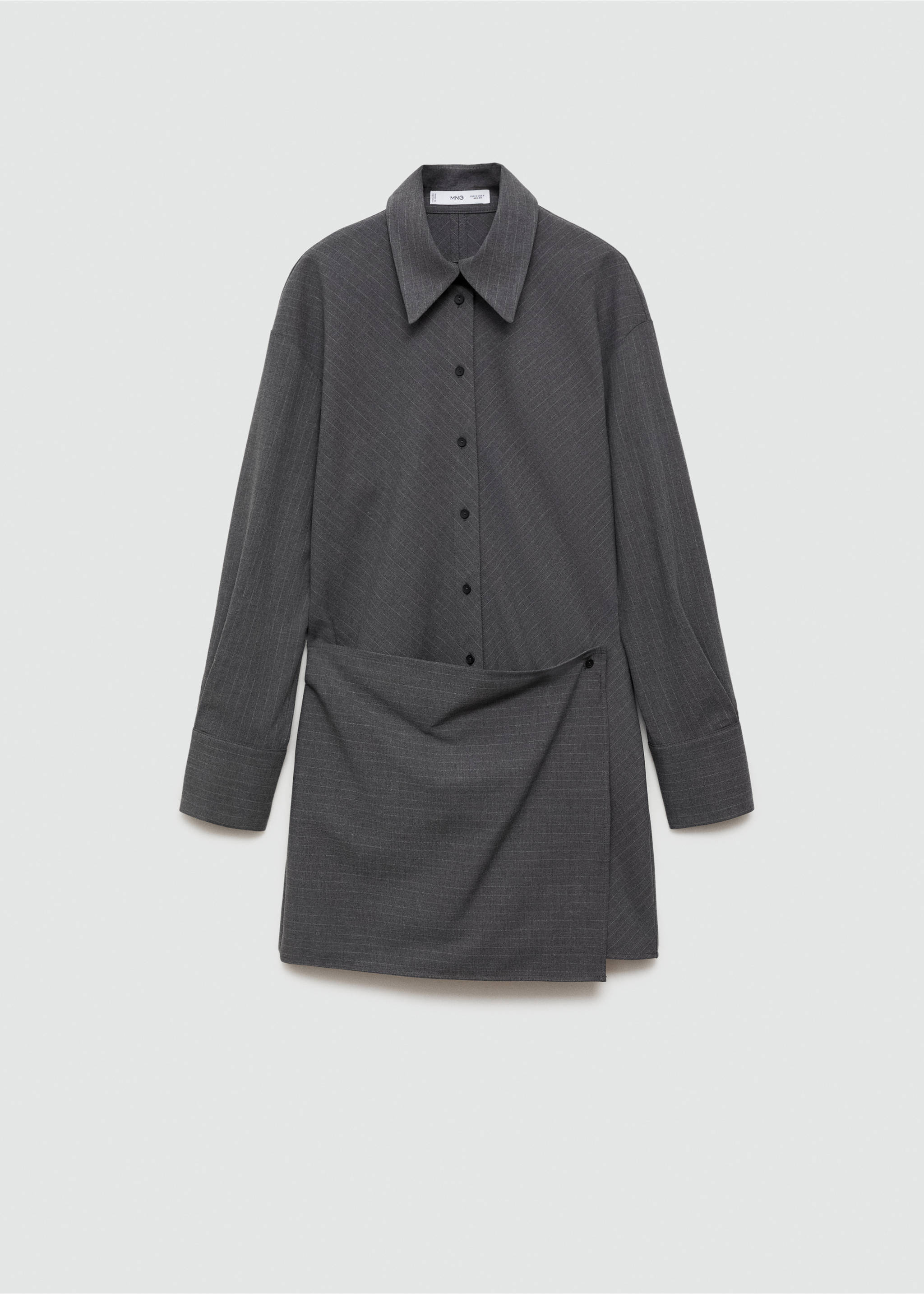 Vestido camisero raya diplomática - Article without model, Grey. Ref: 77035653-00.