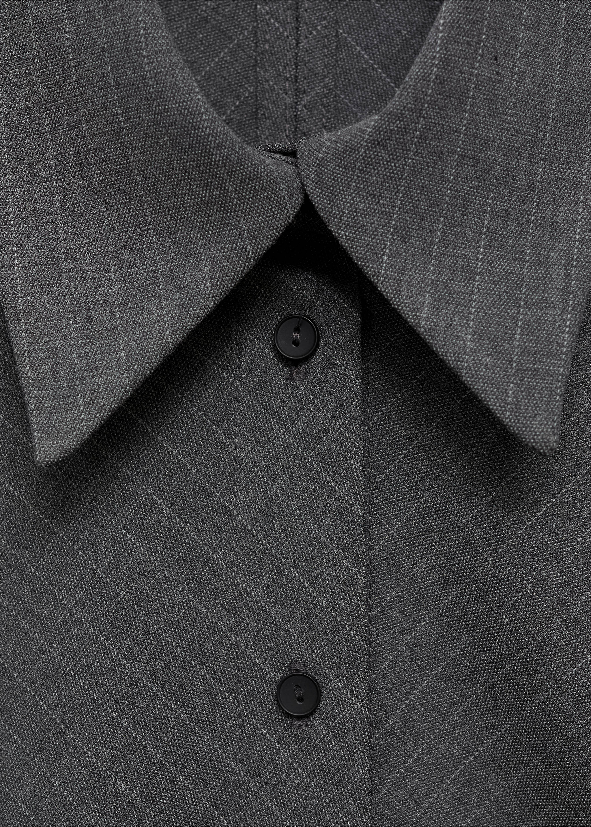 Vestido camisero raya diplomática - Details of the article 8, Grey. Ref: 77035653-00.