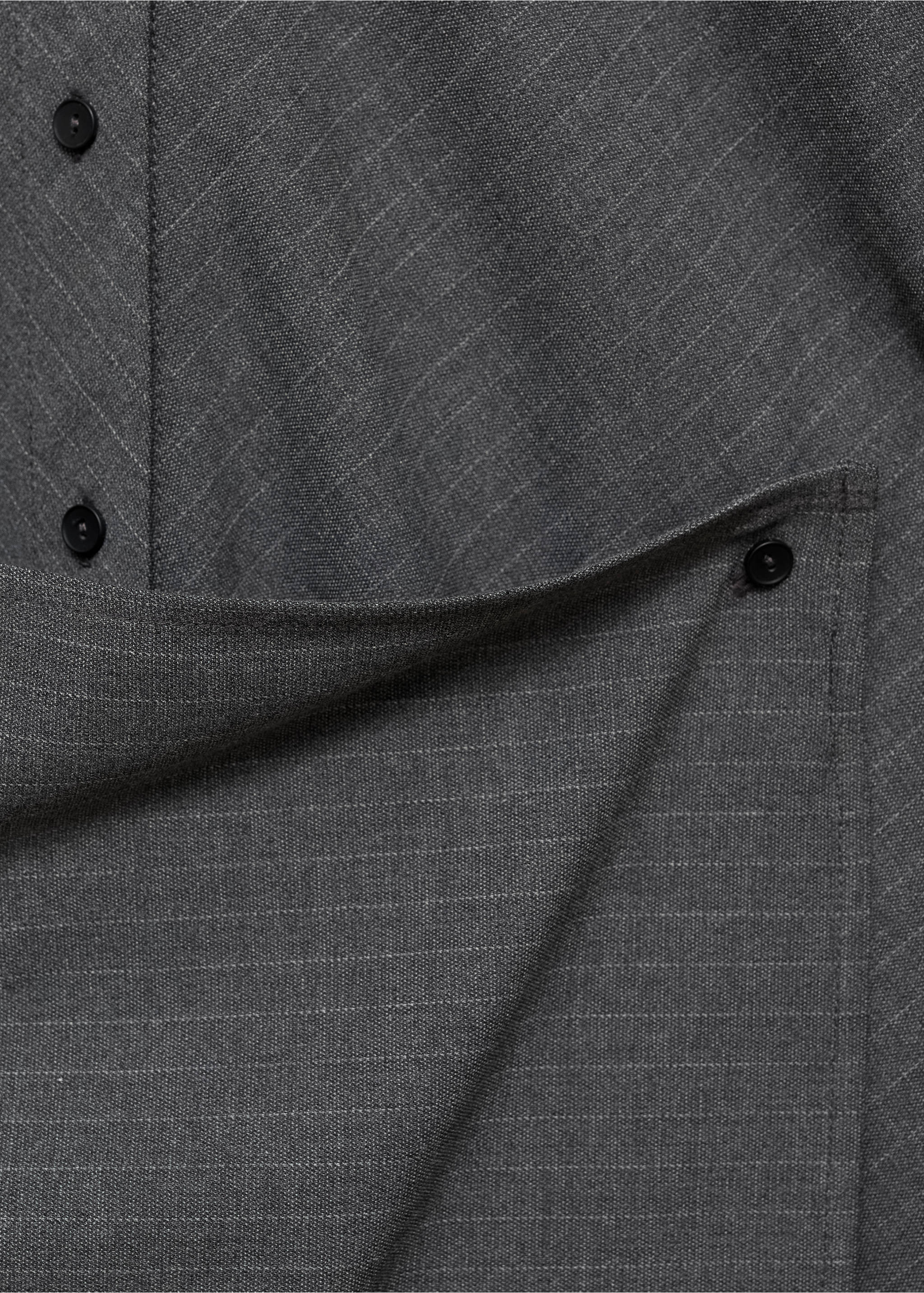 Vestido camisero raya diplomática - Details of the article 0, Grey. Ref: 77035653-00.