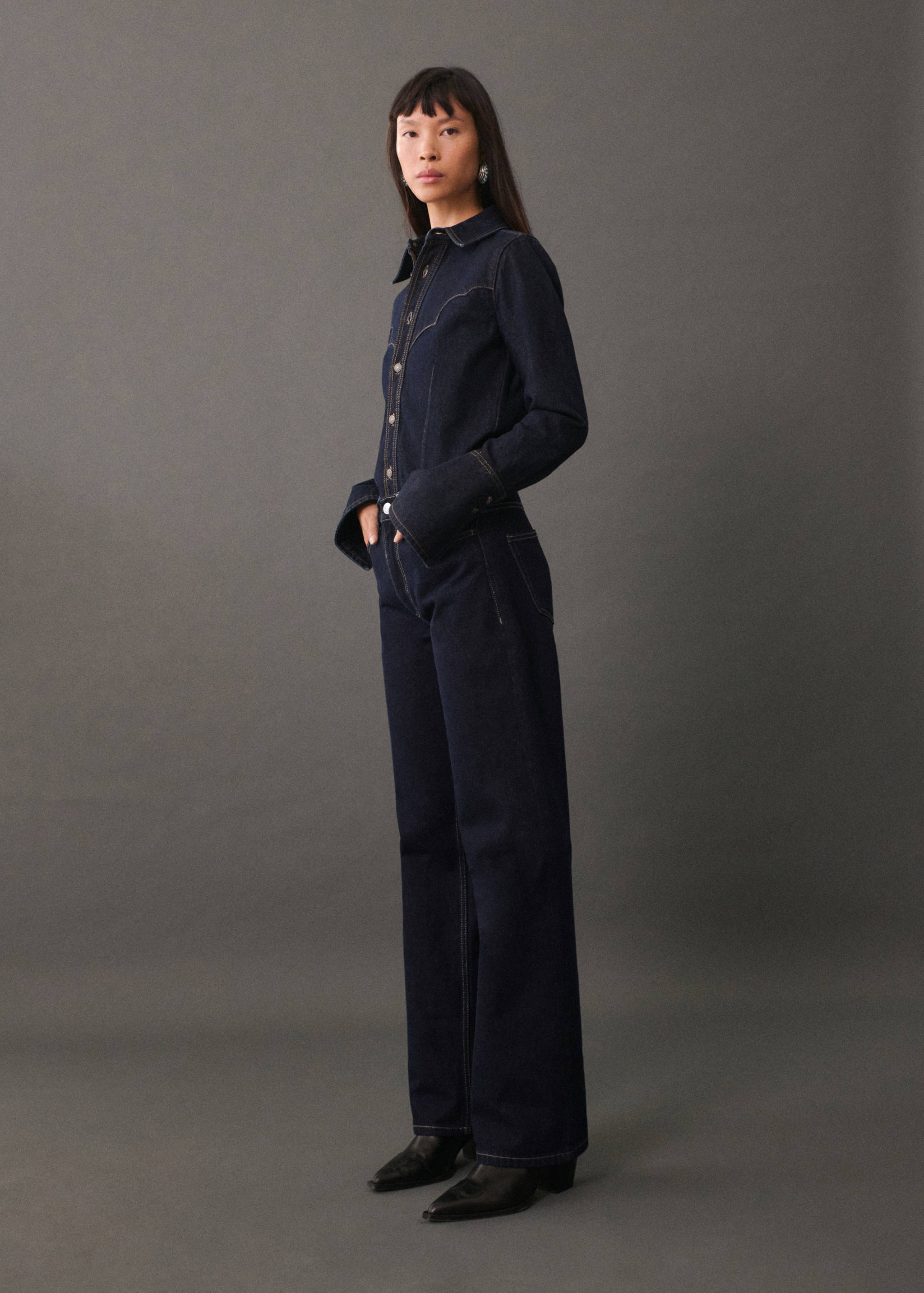 High-waist straight-fit jeans - Overzichtstekening