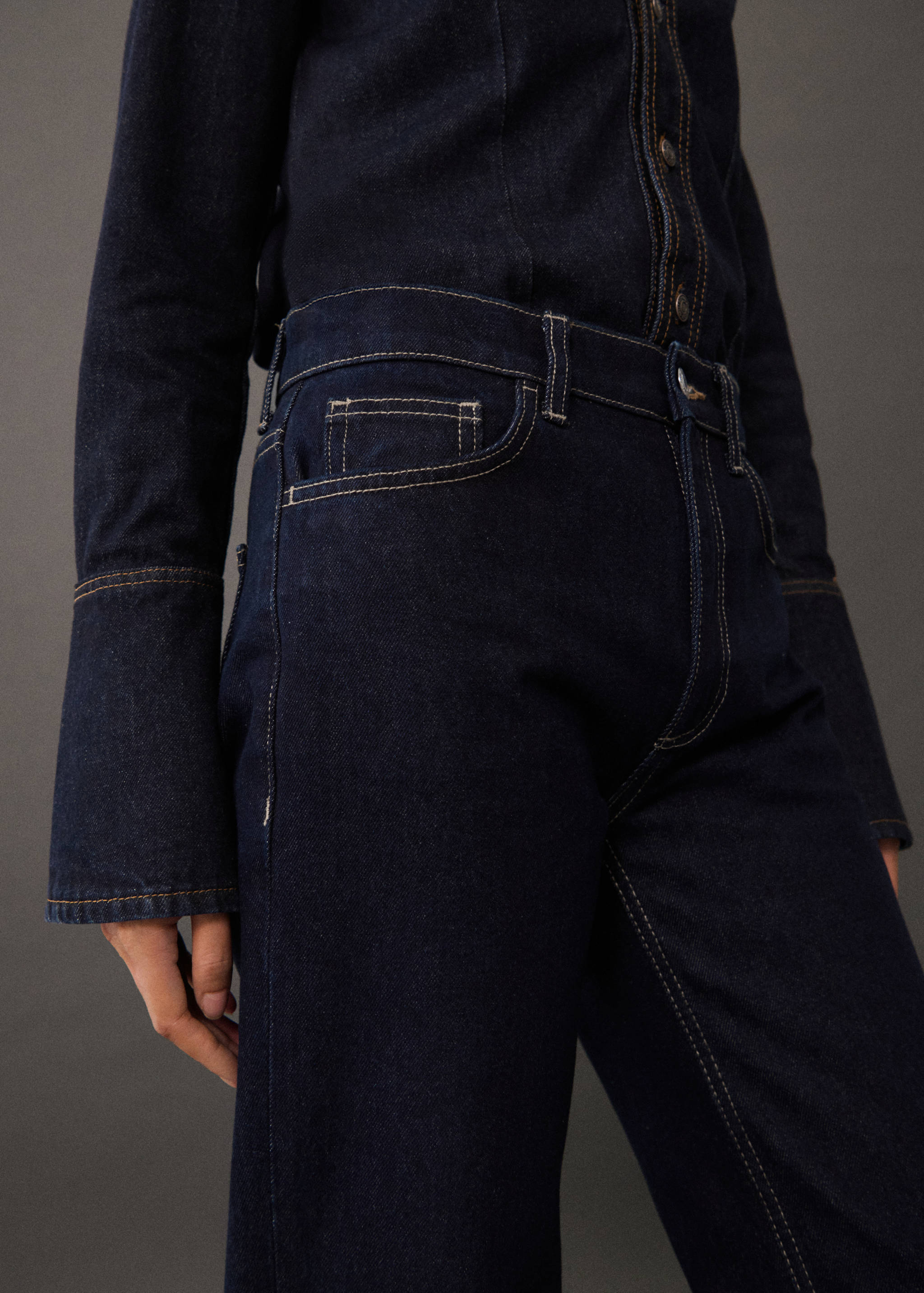 High-waist straight-fit jeans - Middenvlak
