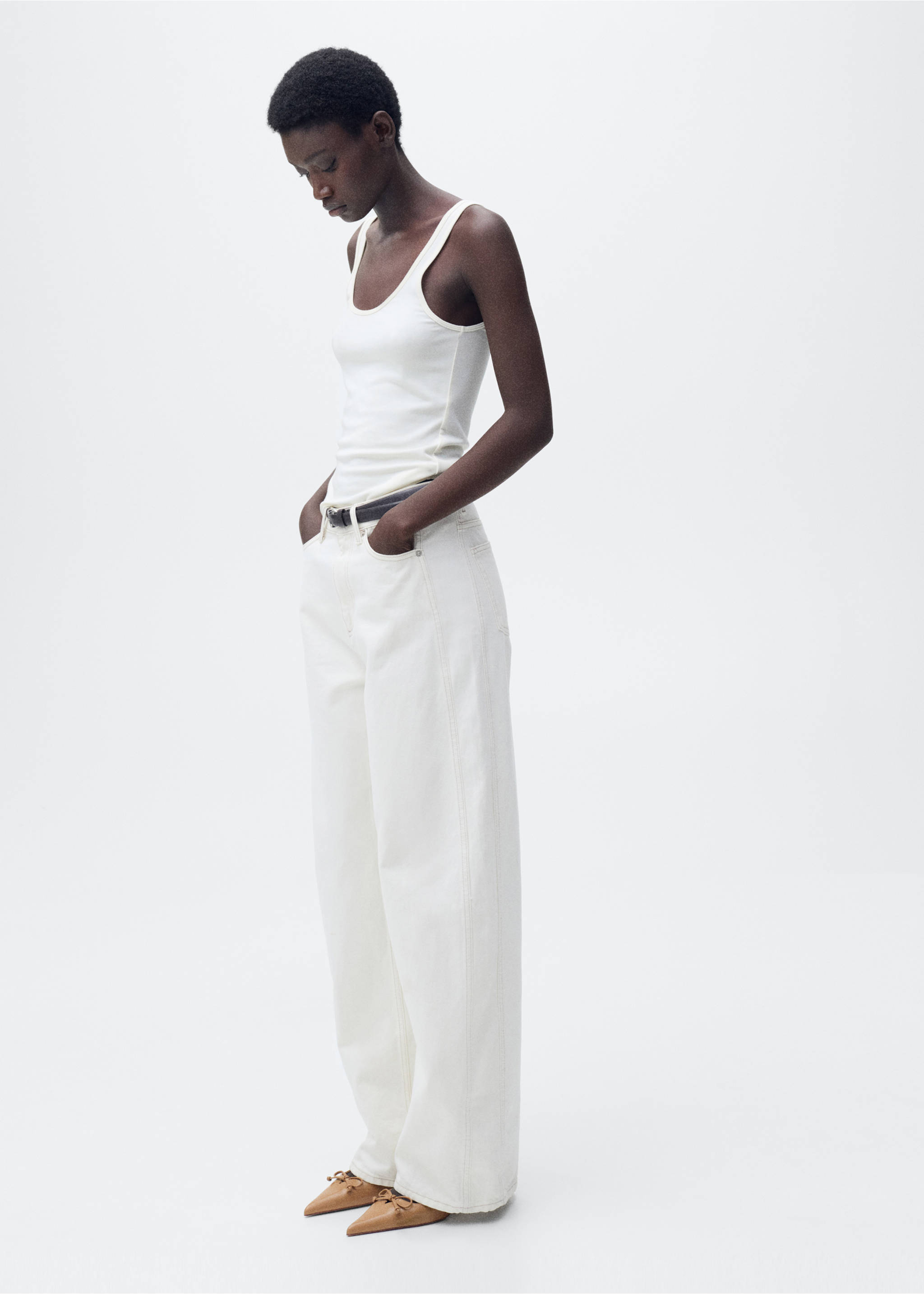 Chaussures kitten heel détail nœud - Plan général, Marron moyen. Ref: 77035664-00.