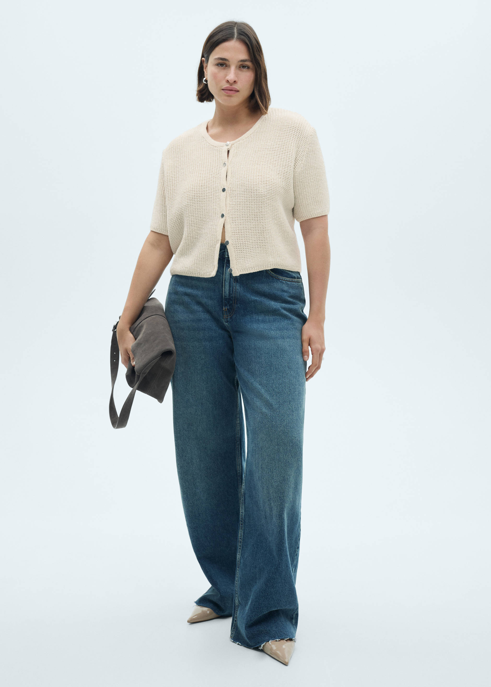 Short-sleeved knitted cardigan - Details of the article 3