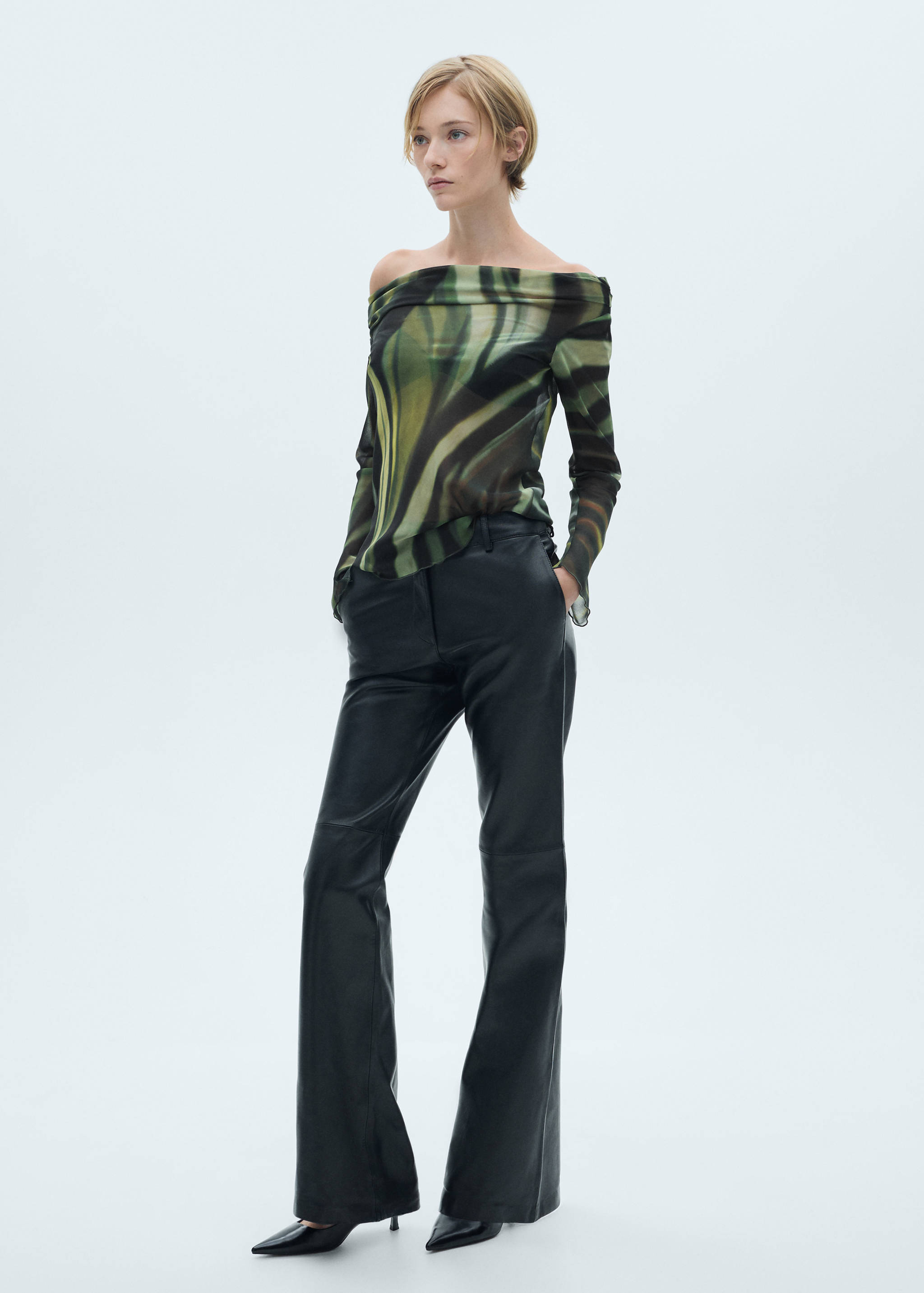 Halbtransparente Print-Bluse - Allgemeine Ansicht