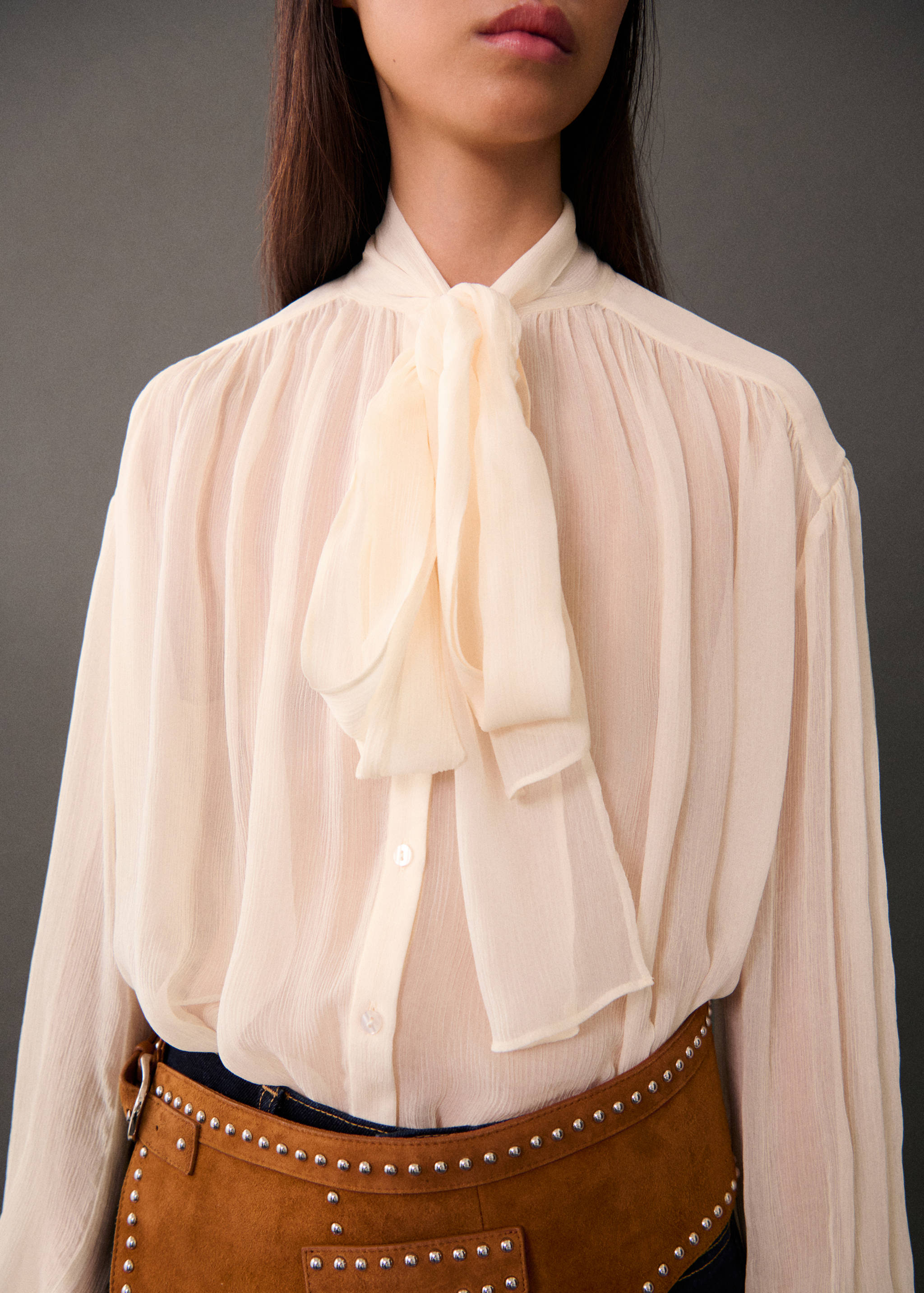 Blusa lazo manga abullonada - Detalle del artículo 6