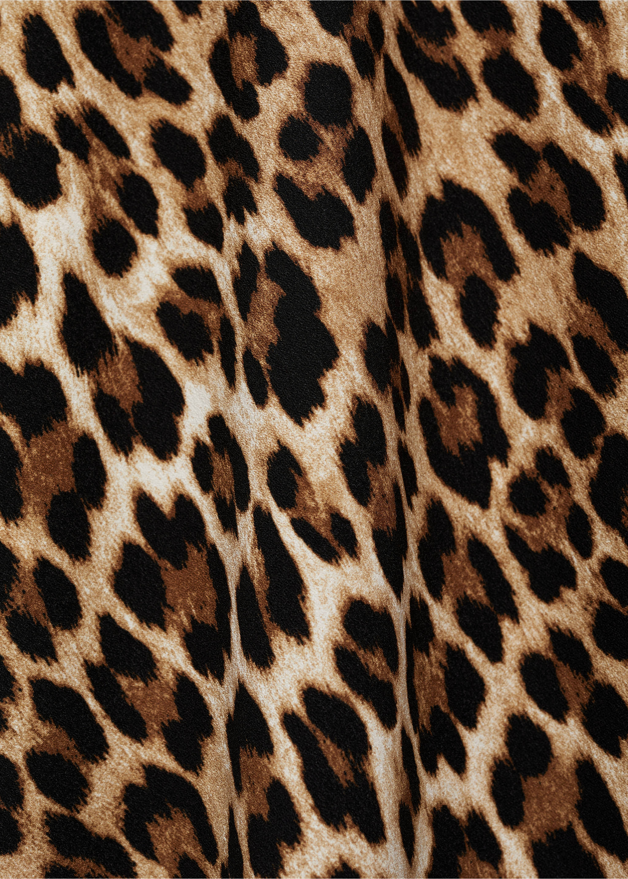 Leopard-print off-the-shoulder dress - Details of the article 0, Brown. Ref: 77035673-00.