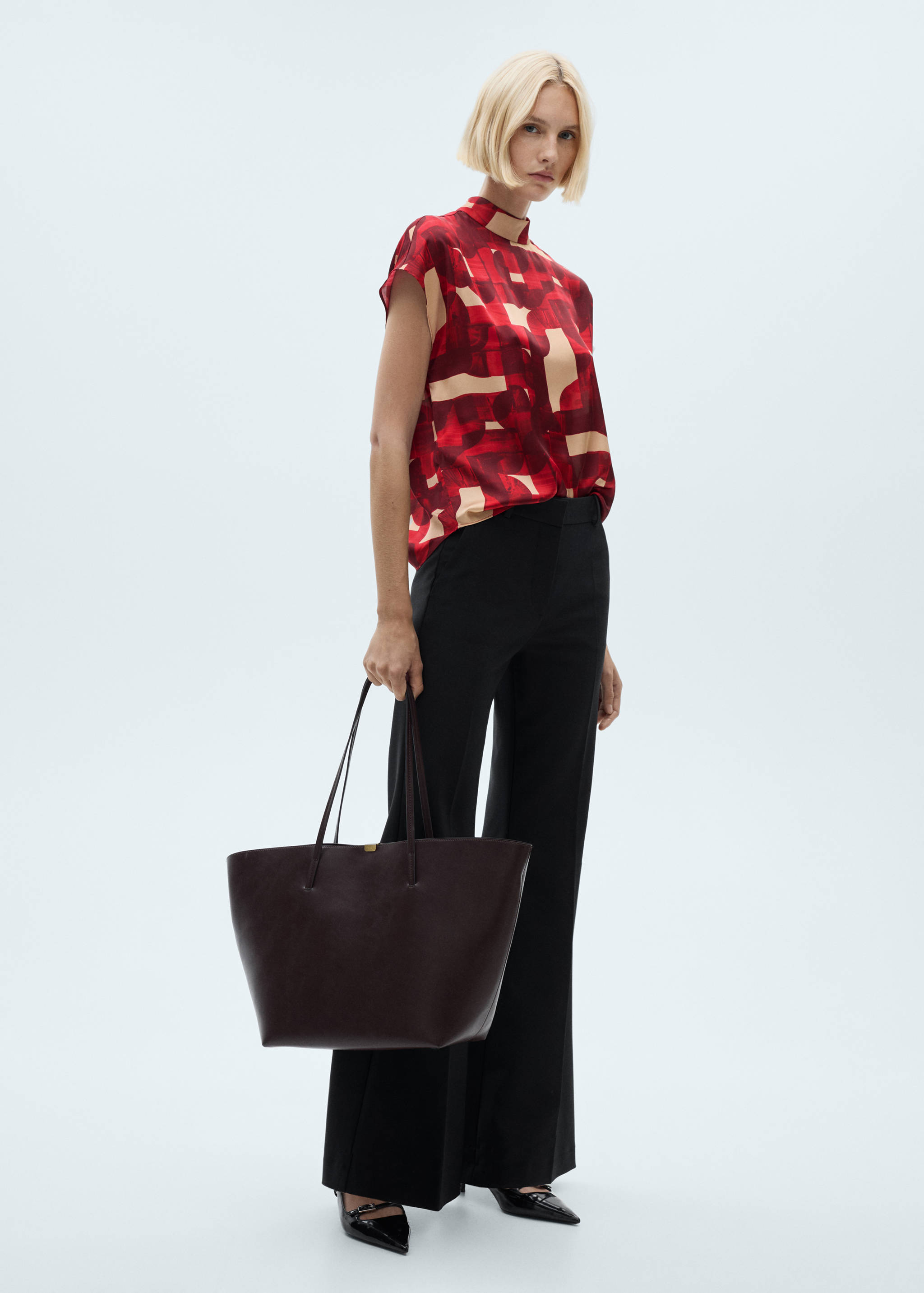 Short sleeve printed blouse - General plane