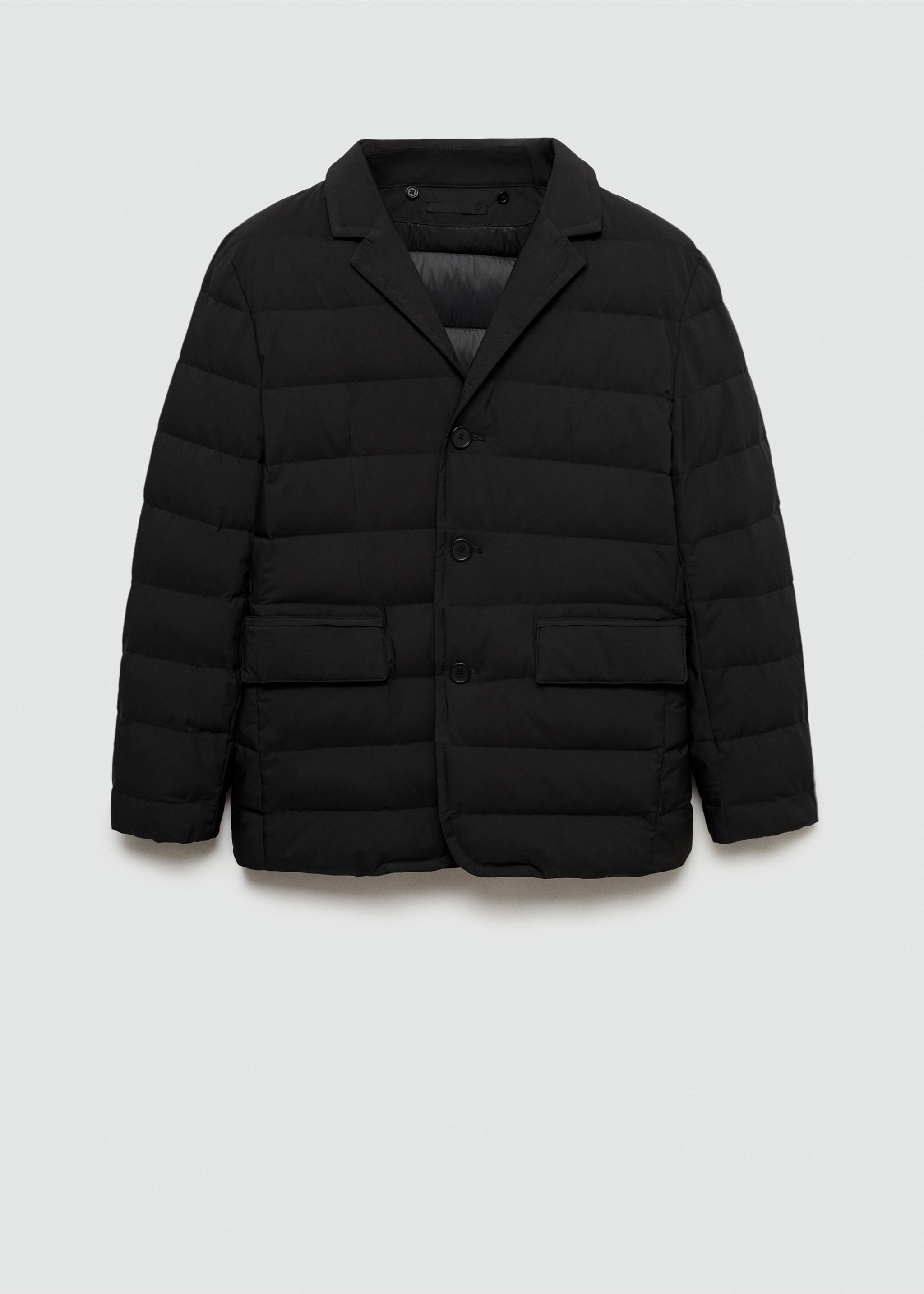 Water-repellent feather-filled jacket - Details of the article 8, Black. Ref: 77035964-00.