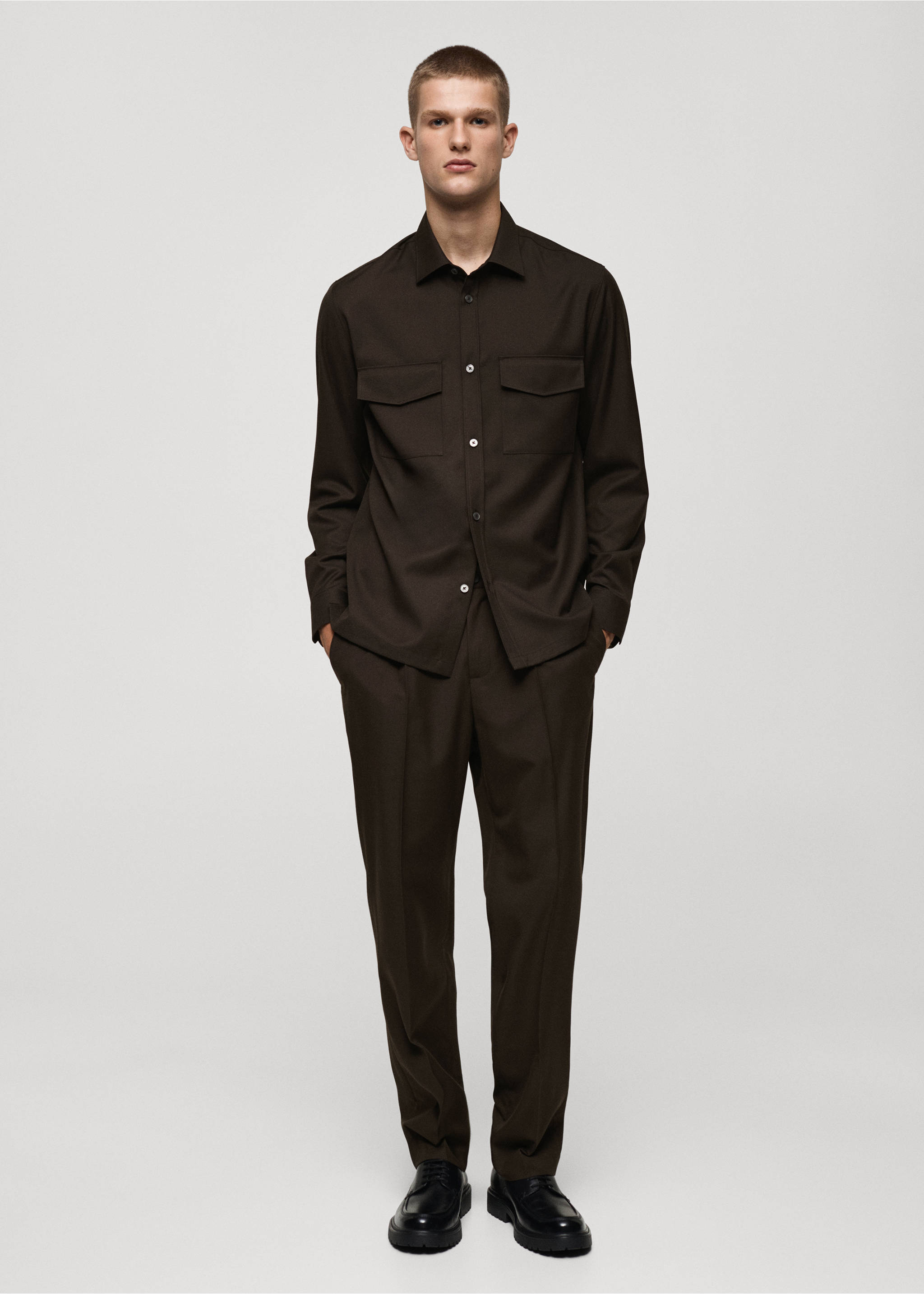 Regular Fit-Bundfaltenhose - Allgemeine Ansicht, Schokolade. Ref: 77035965-00.