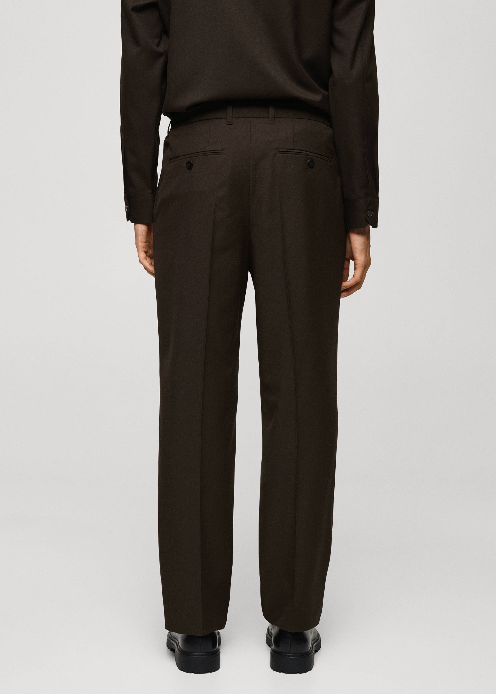 Regular-fit pleated trousers - Reverse of the article