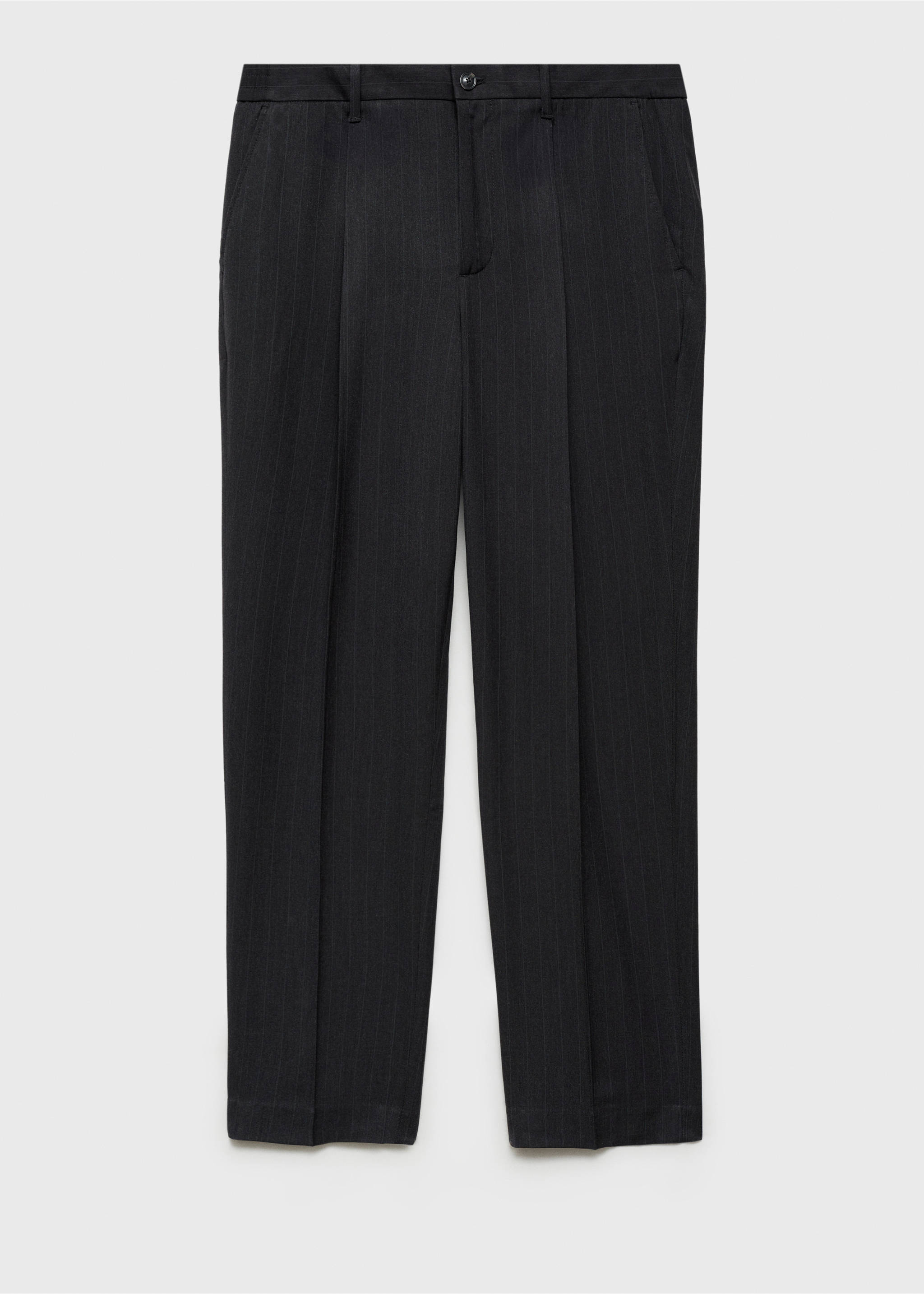 Regular Fit-Bundfaltenhose - Artikel ohne Model, Dunkelgrau meliert. Ref: 77035965-00.
