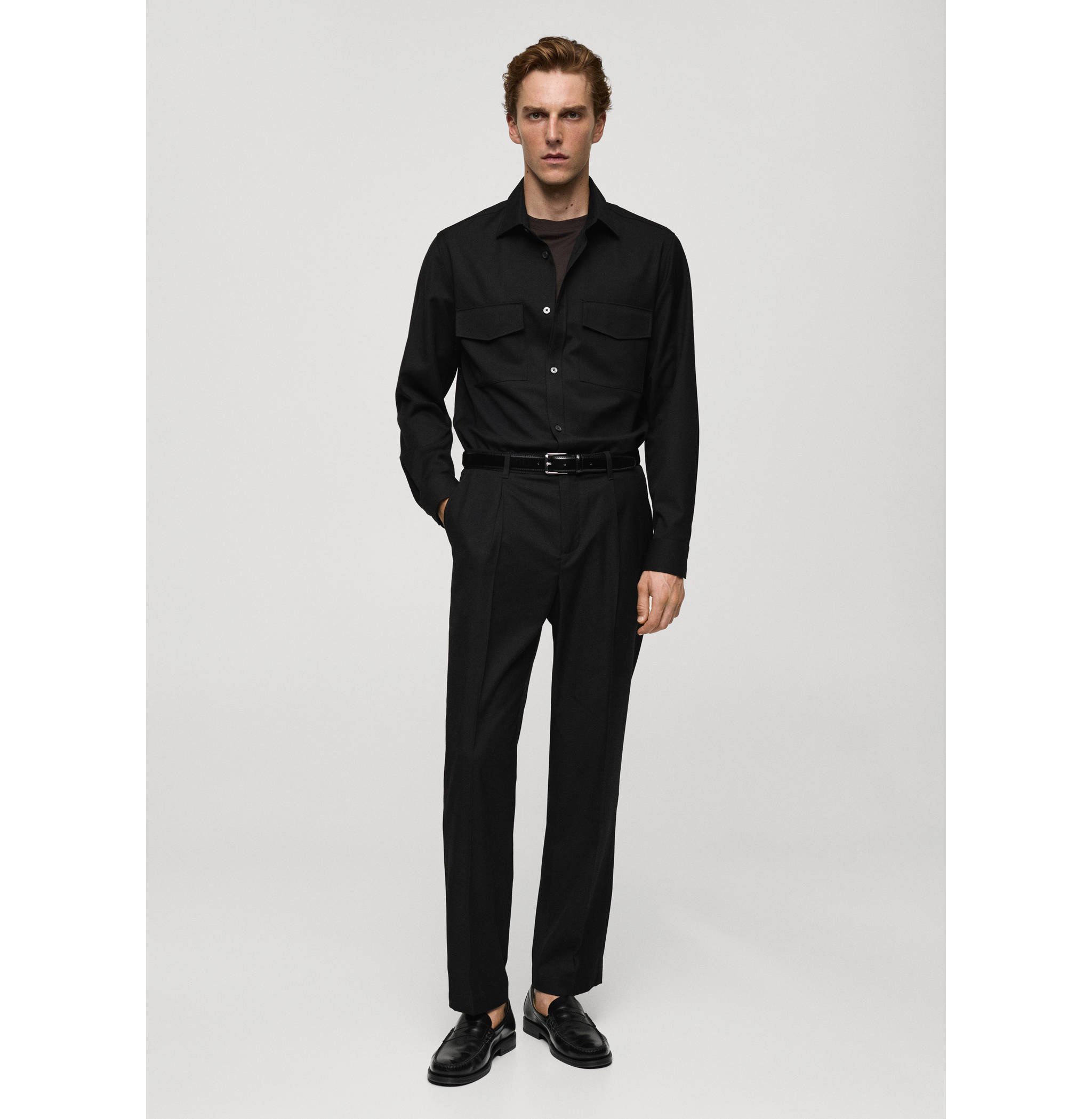 Regular-fit pleated trousers - Details of the article 3