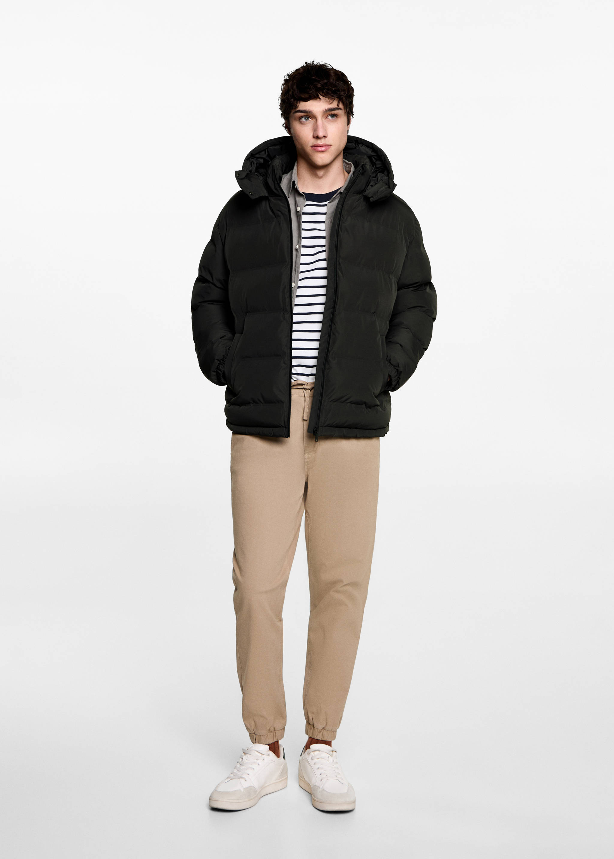 Anorak matelassé imperméable à capuche - Plan général