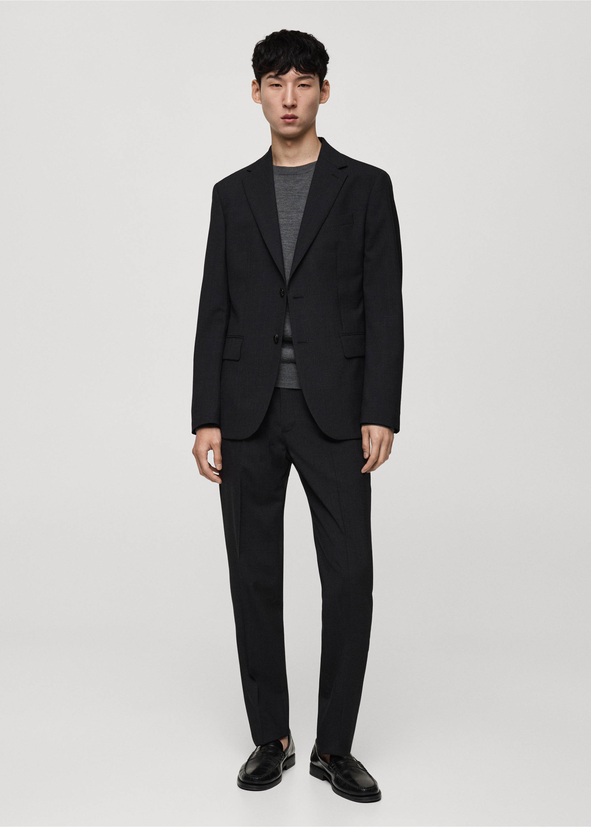 Slim-Fit-Sakko aus 100 % Schurwolle - Allgemeine Ansicht, Grau. Ref: 77035970-00.