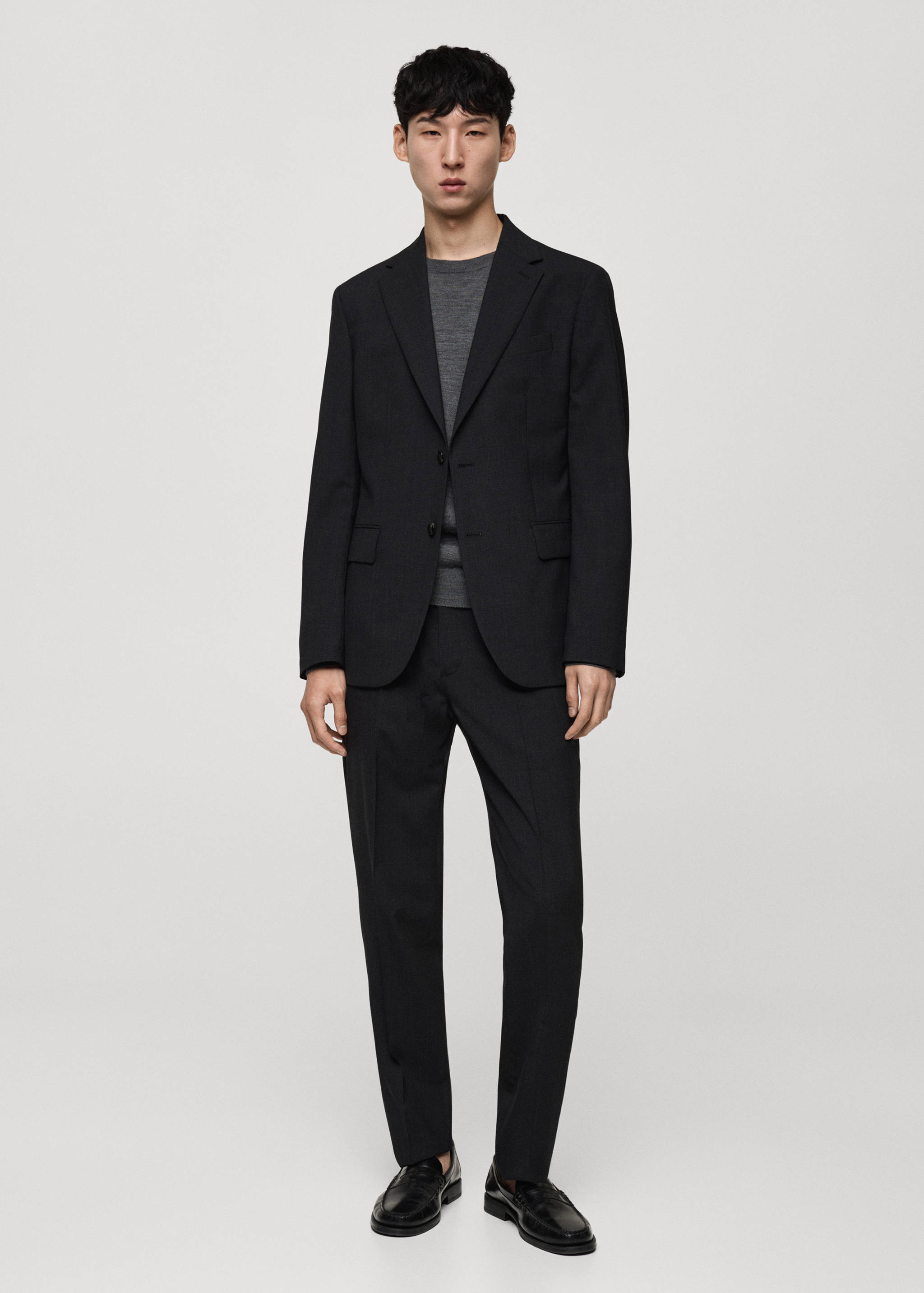 100% virgin wool slim-fit suit jacket - General plane