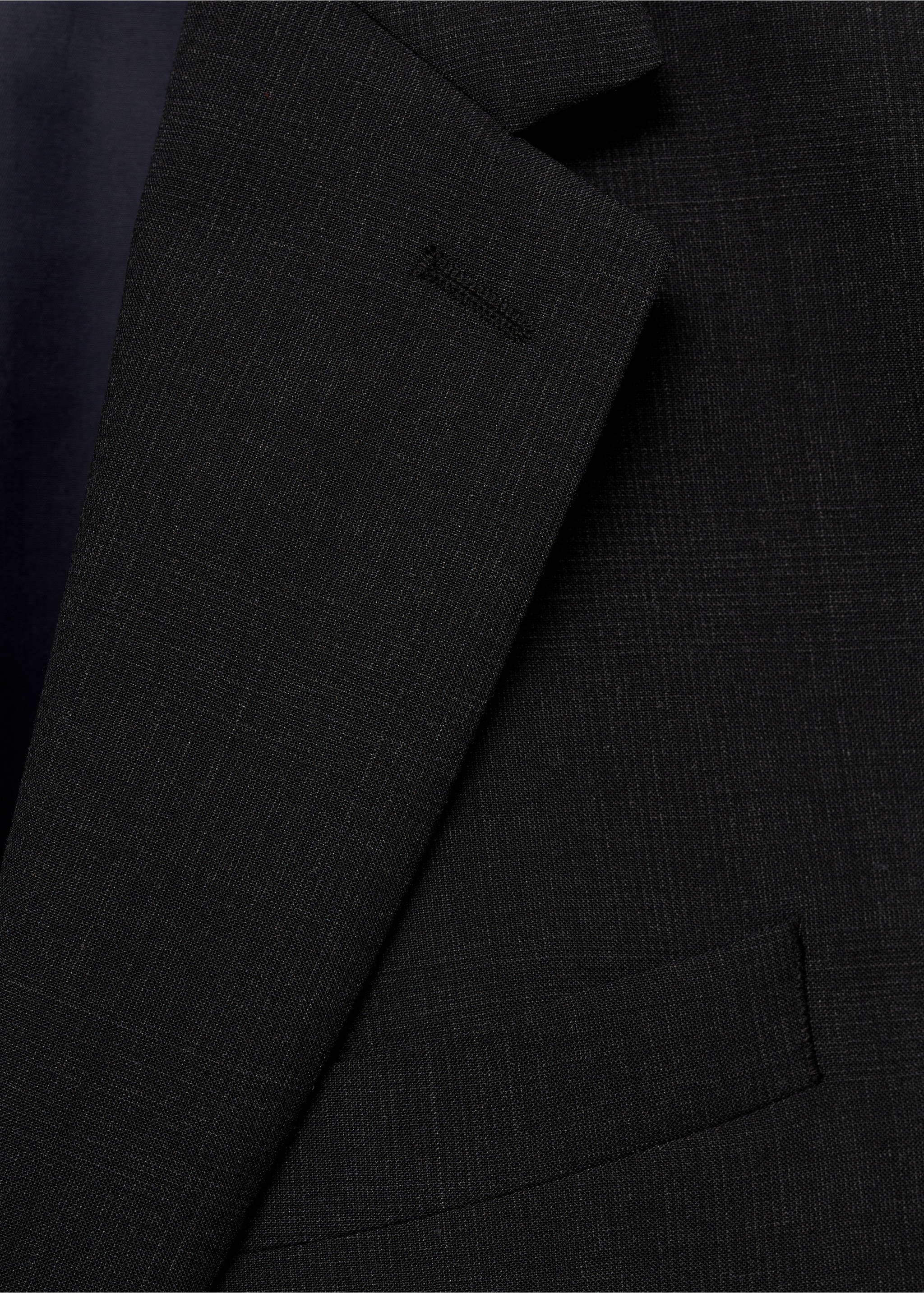 Slim-Fit-Sakko aus 100 % Schurwolle - Detail des Artikels 8, Grau. Ref: 77035970-00.