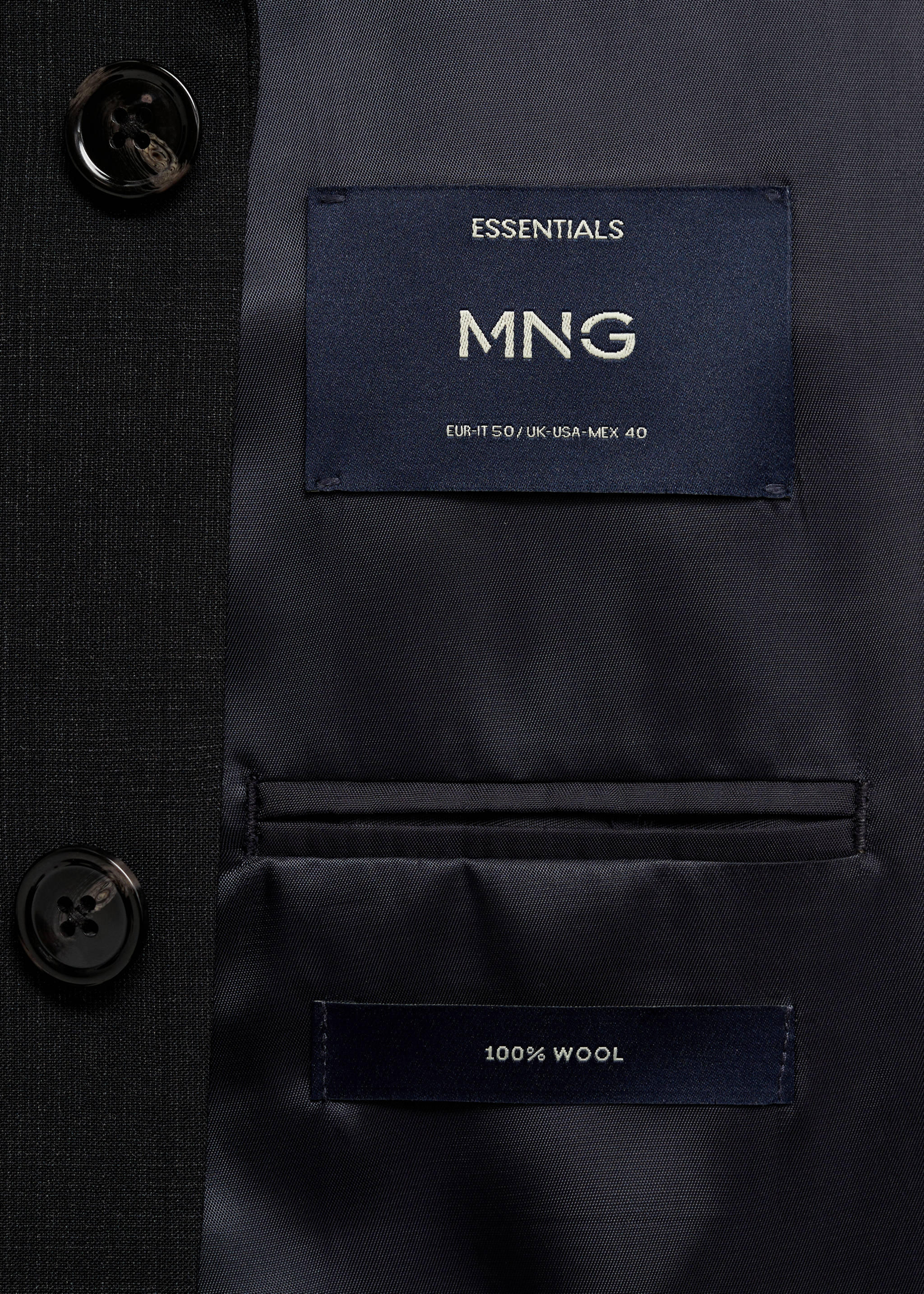 100% virgin wool slim-fit suit jacket - Details of the article 0