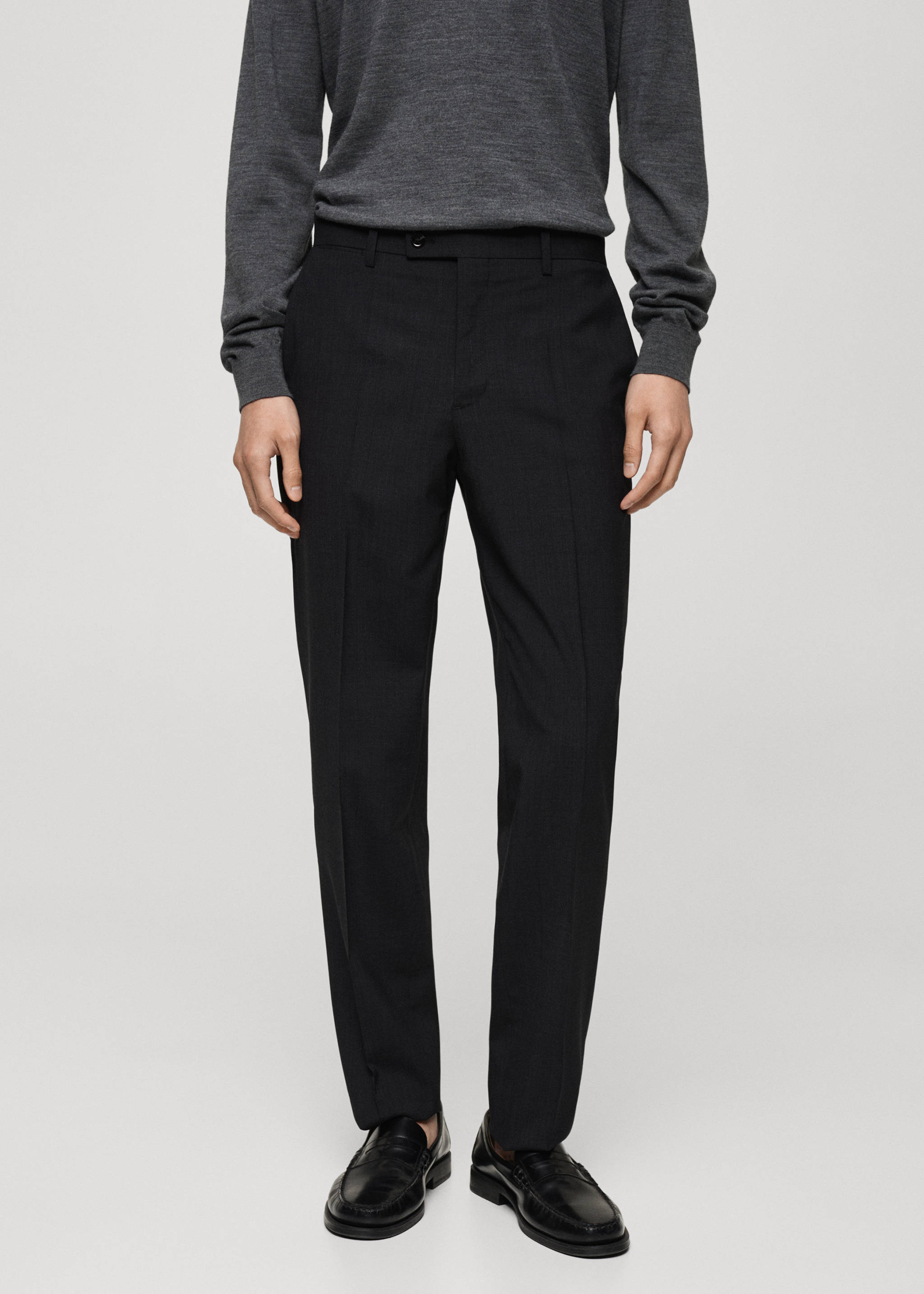 100% virgin wool slim-fit suit trousers - Medium plane
