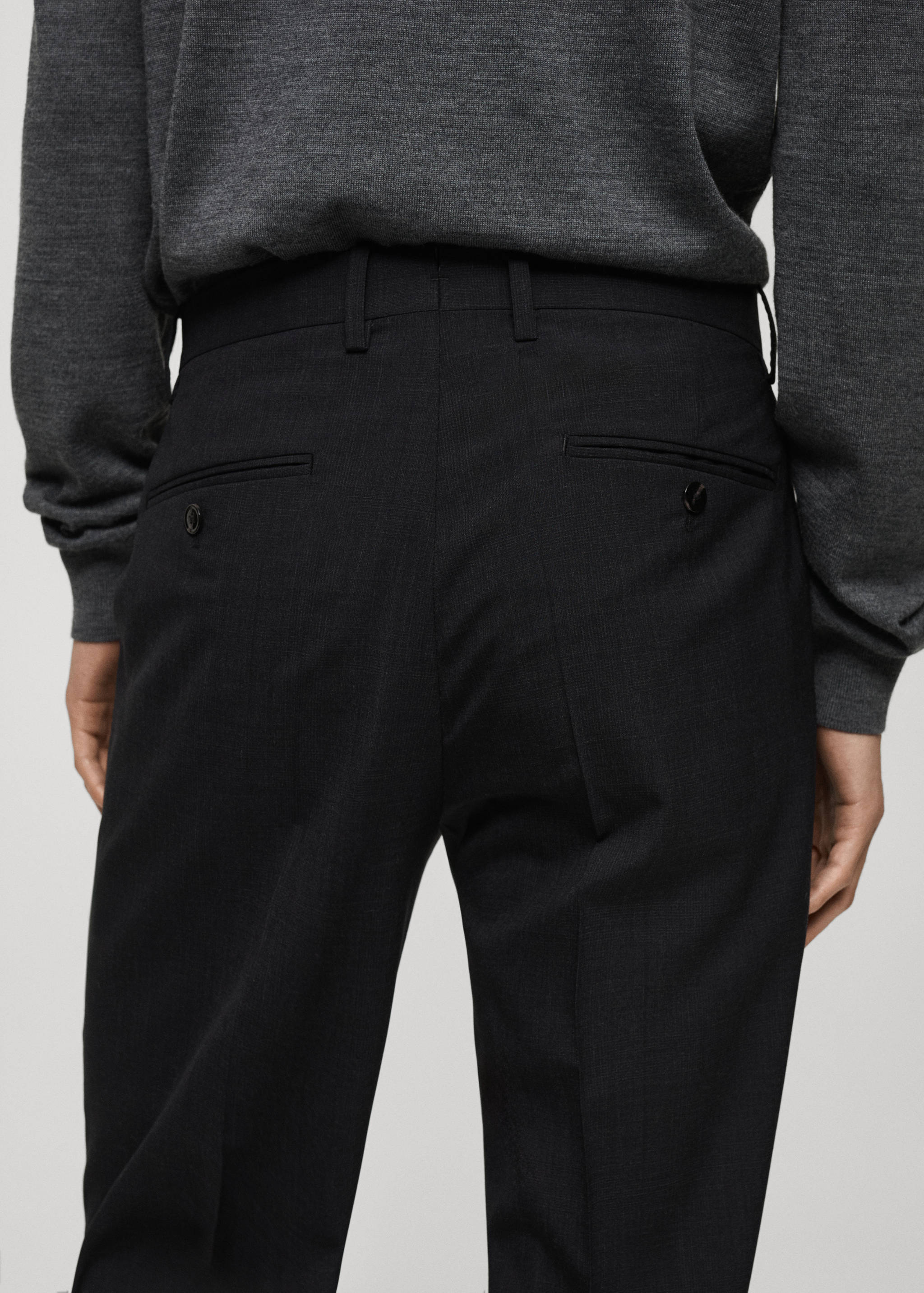 100% virgin wool slim-fit suit trousers - Details of the article 2