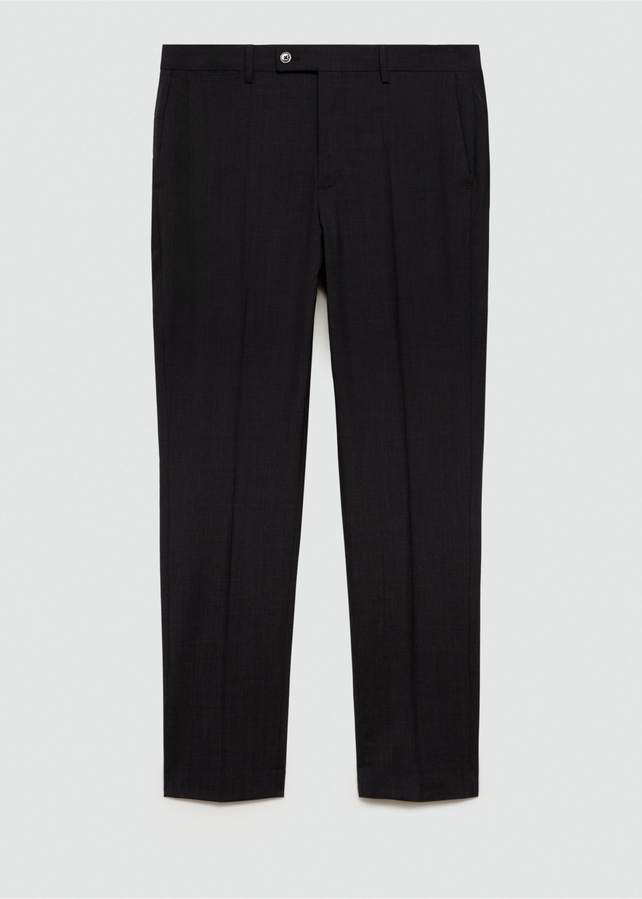 100% virgin wool slim-fit suit trousers - Article without model, Grey. Ref: 77035971-00.