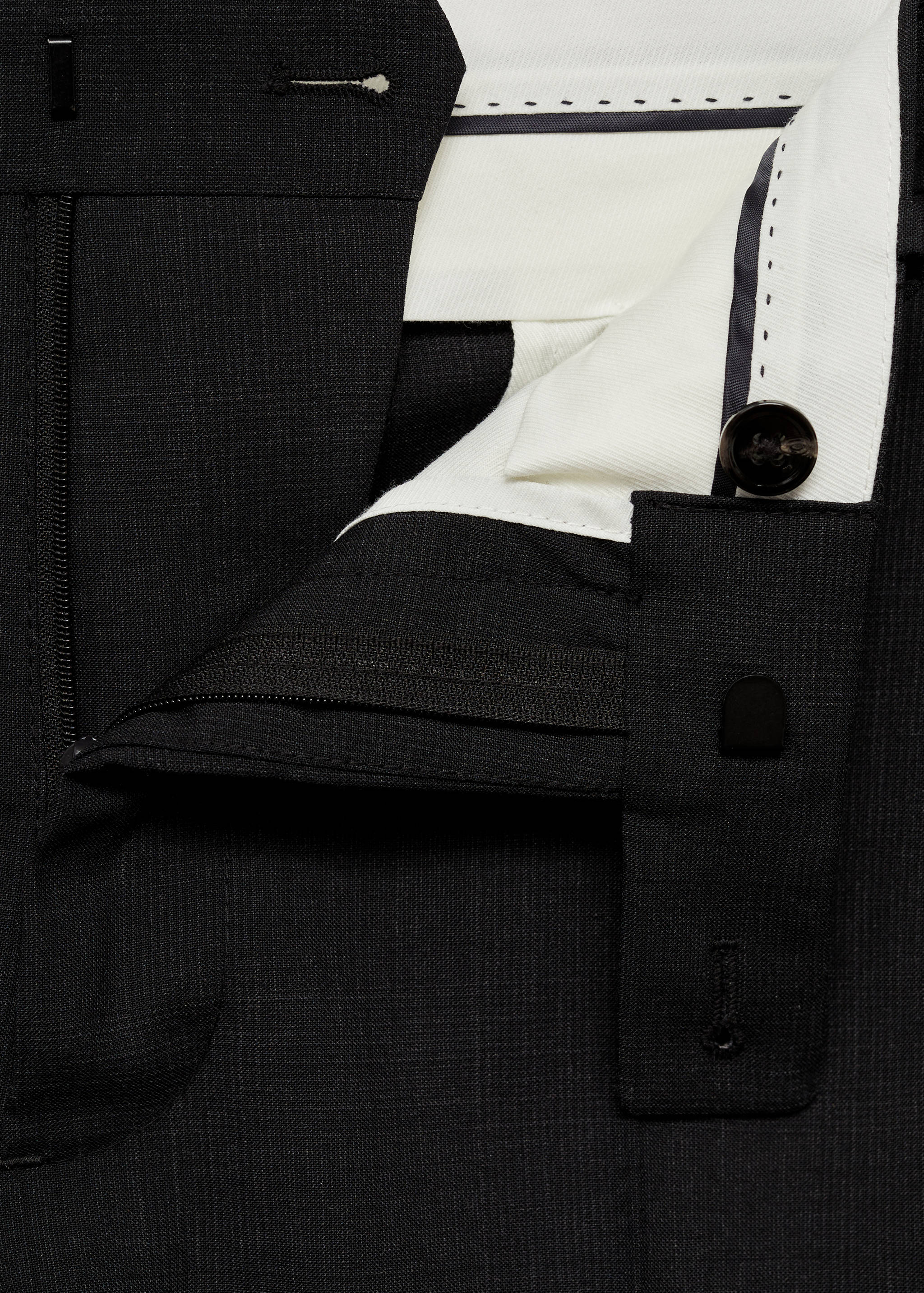100% virgin wool slim-fit suit trousers - Details of the article 0