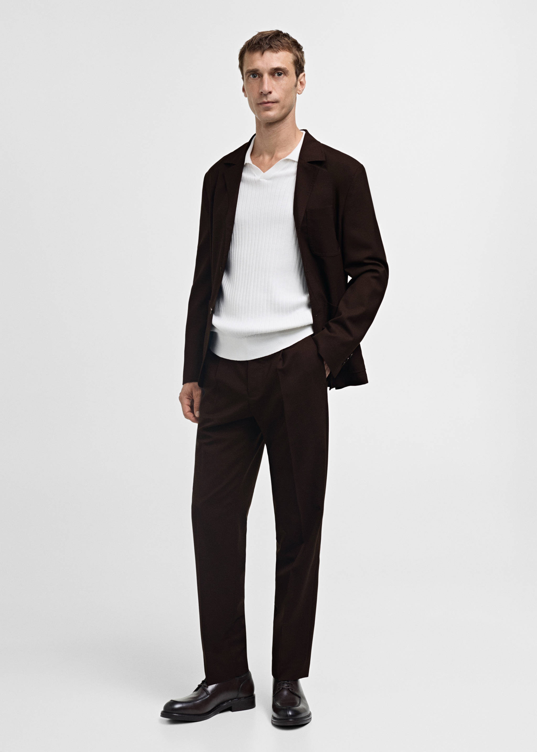 100% wool regular-fit suit trousers - General plane