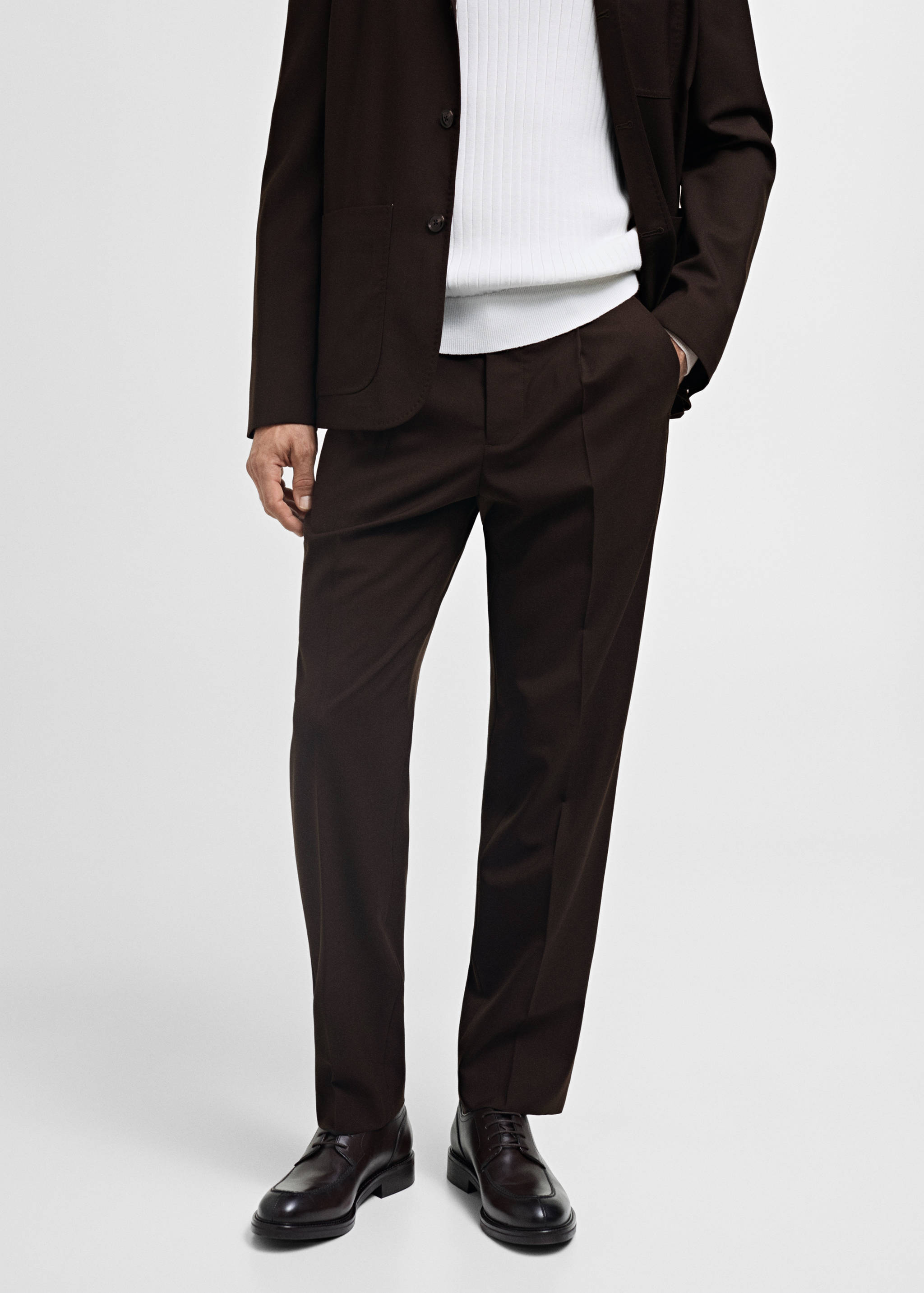 100% wool regular-fit suit trousers - Medium plane