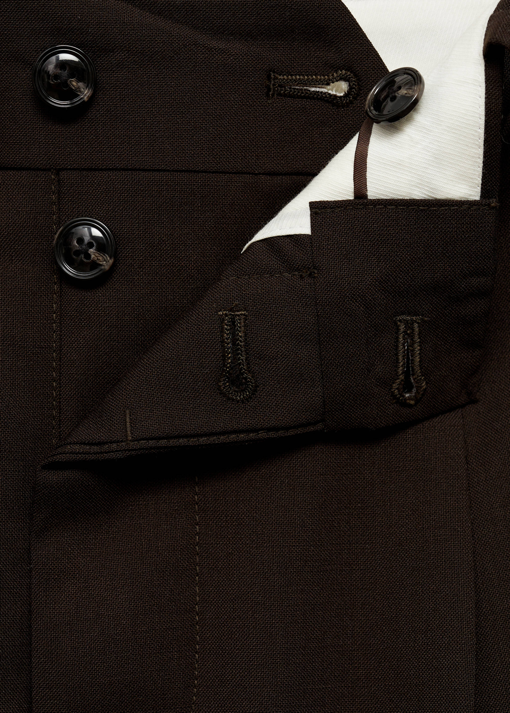 100% wool regular-fit suit trousers - Details of the article 0