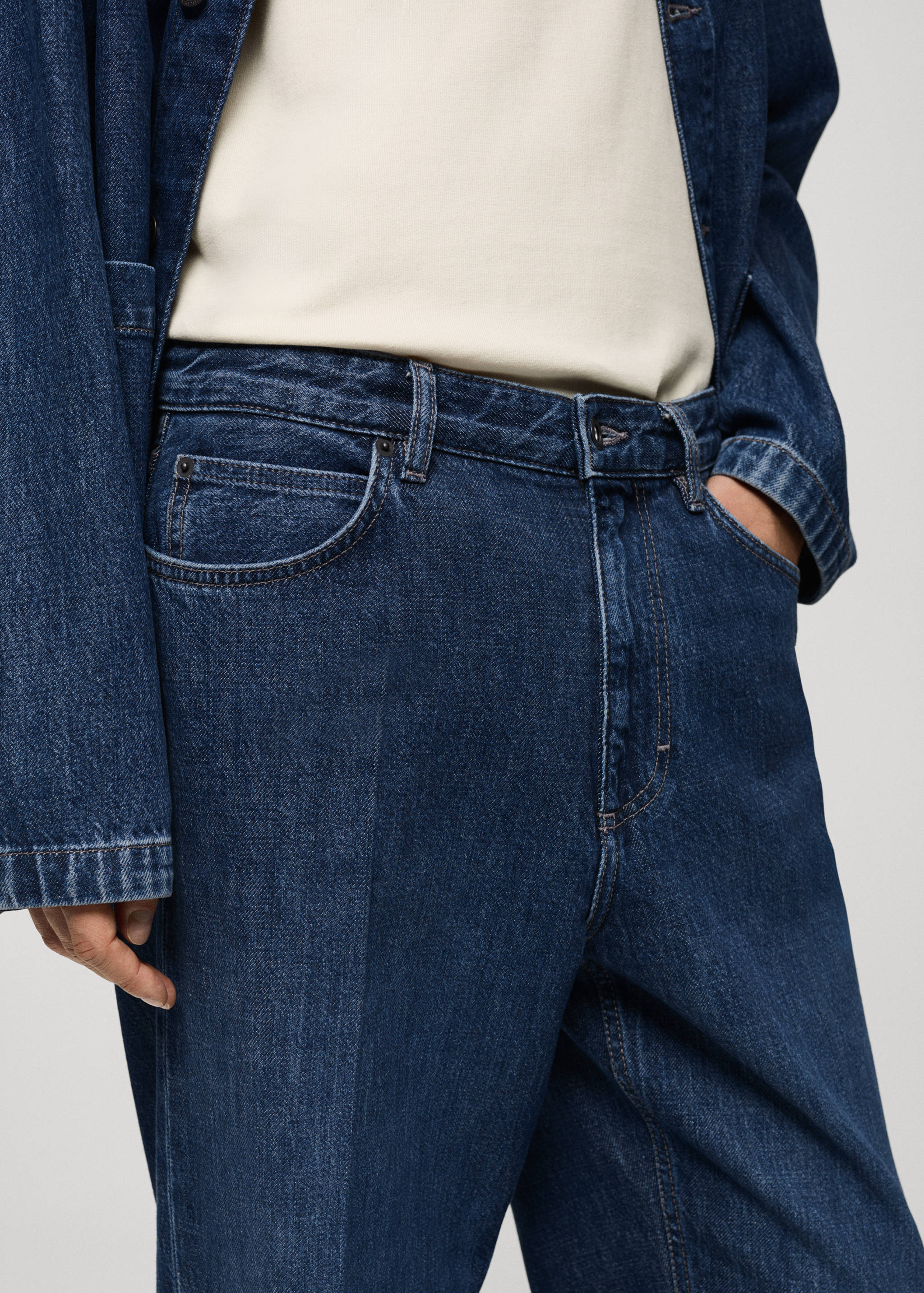 Jeans relaxed-fit riga stirata - Dettaglio dell'articolo 1