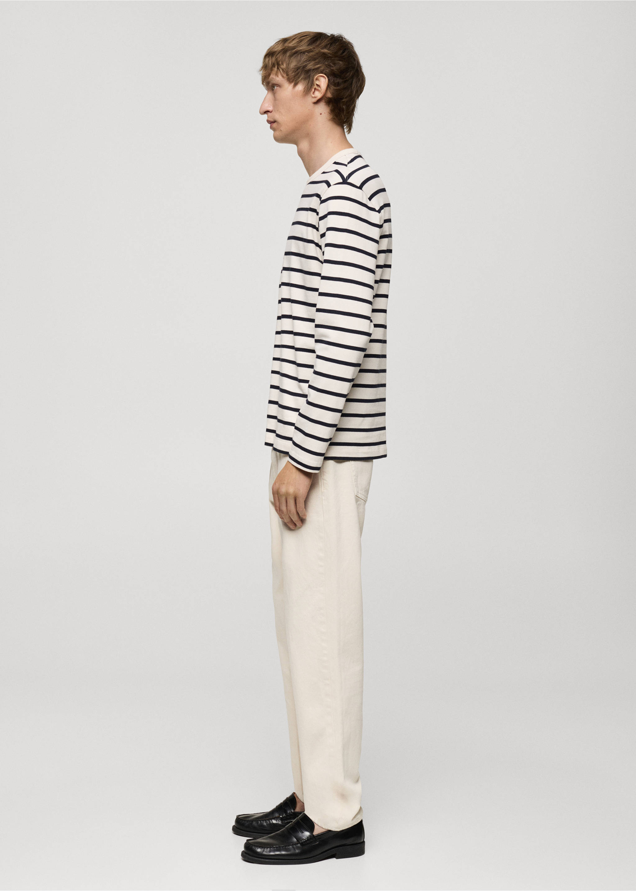 Camiseta manga larga rayas - Detalle del artículo 2, Crudo. Ref: 77035975-00.