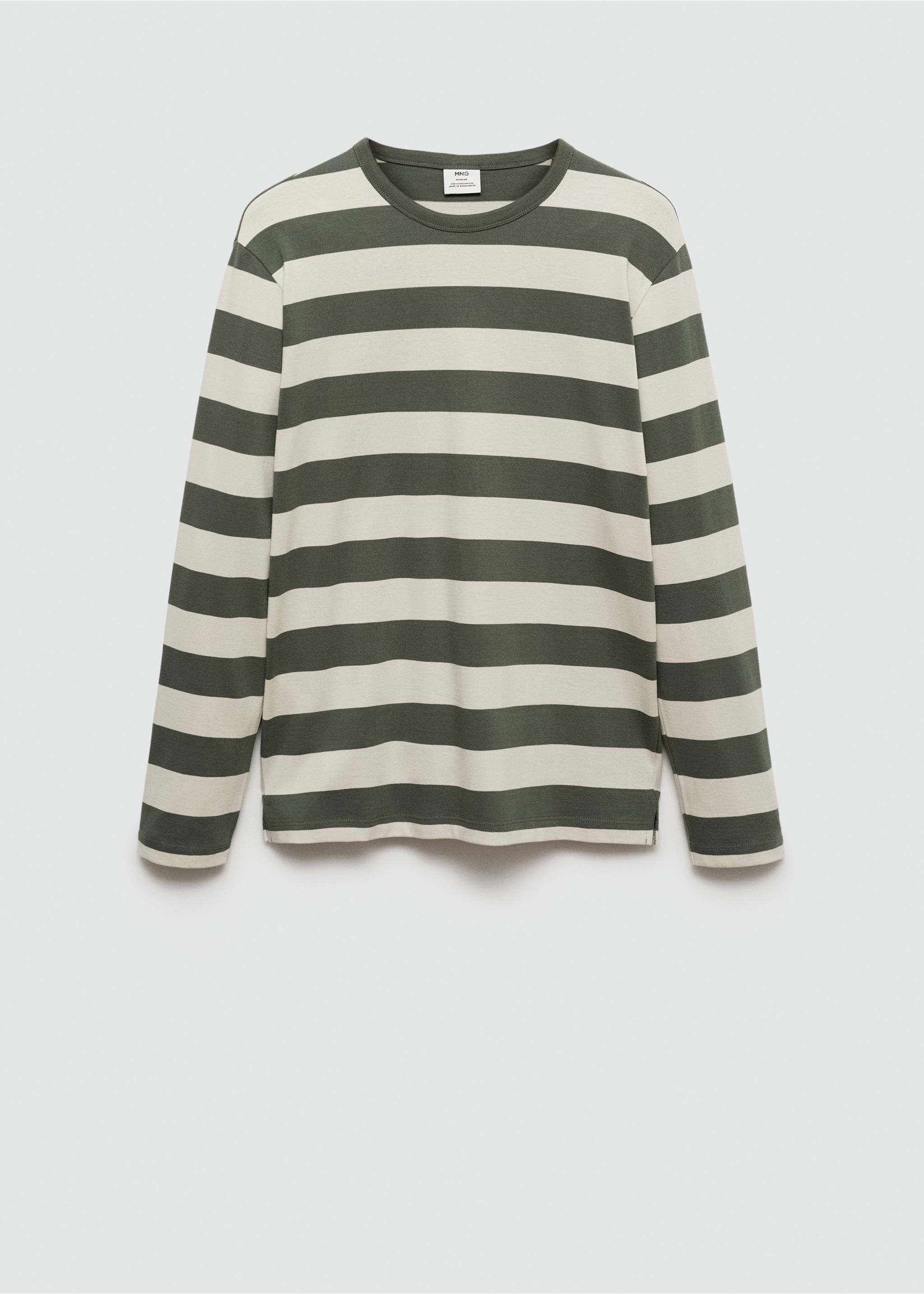 Camiseta manga larga rayas - Artículo sin modelo, Verde bosque. Ref: 77035975-00.