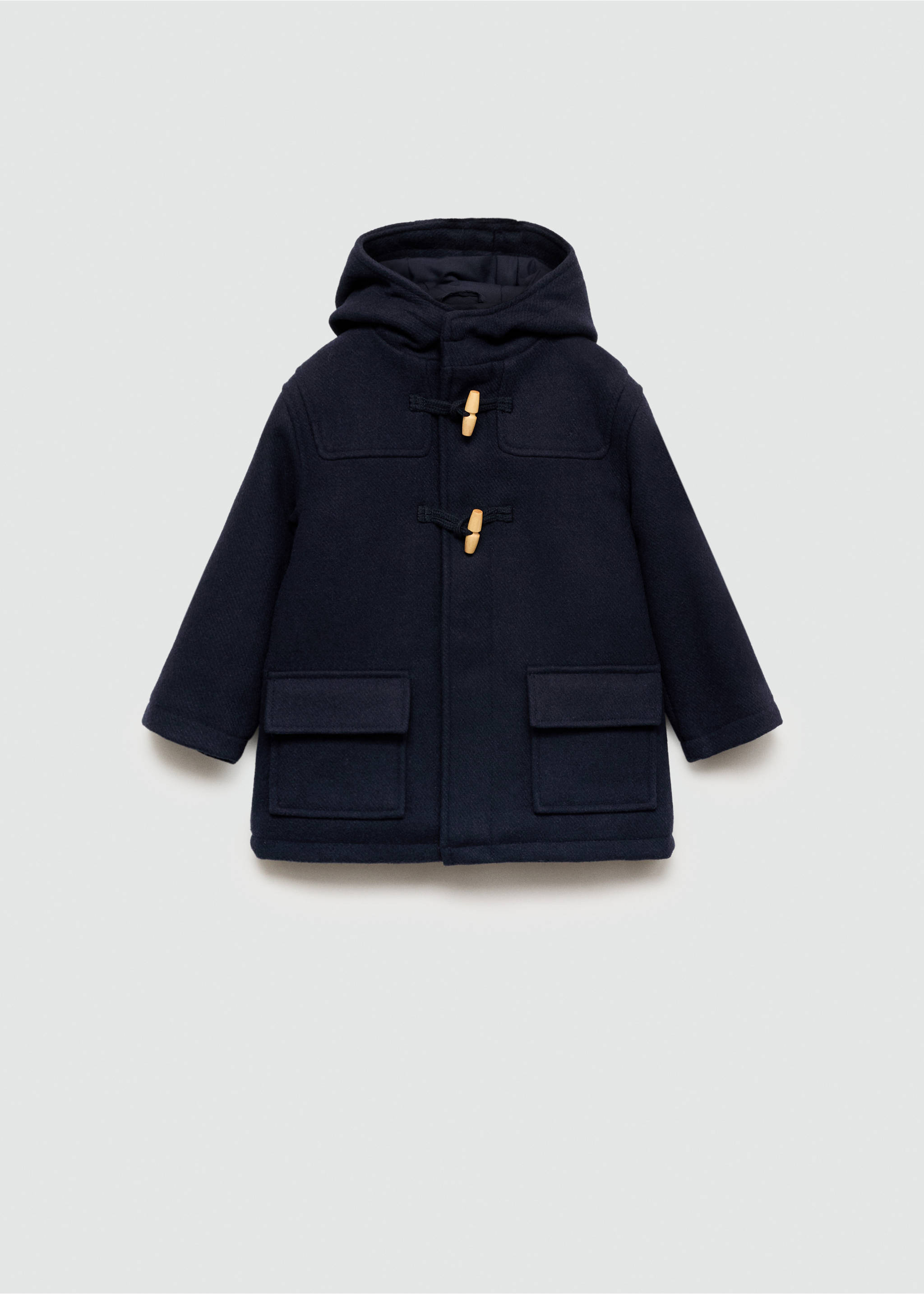 Long hooded coat - Article without model, Dark Navy. Ref: 77035979-00.