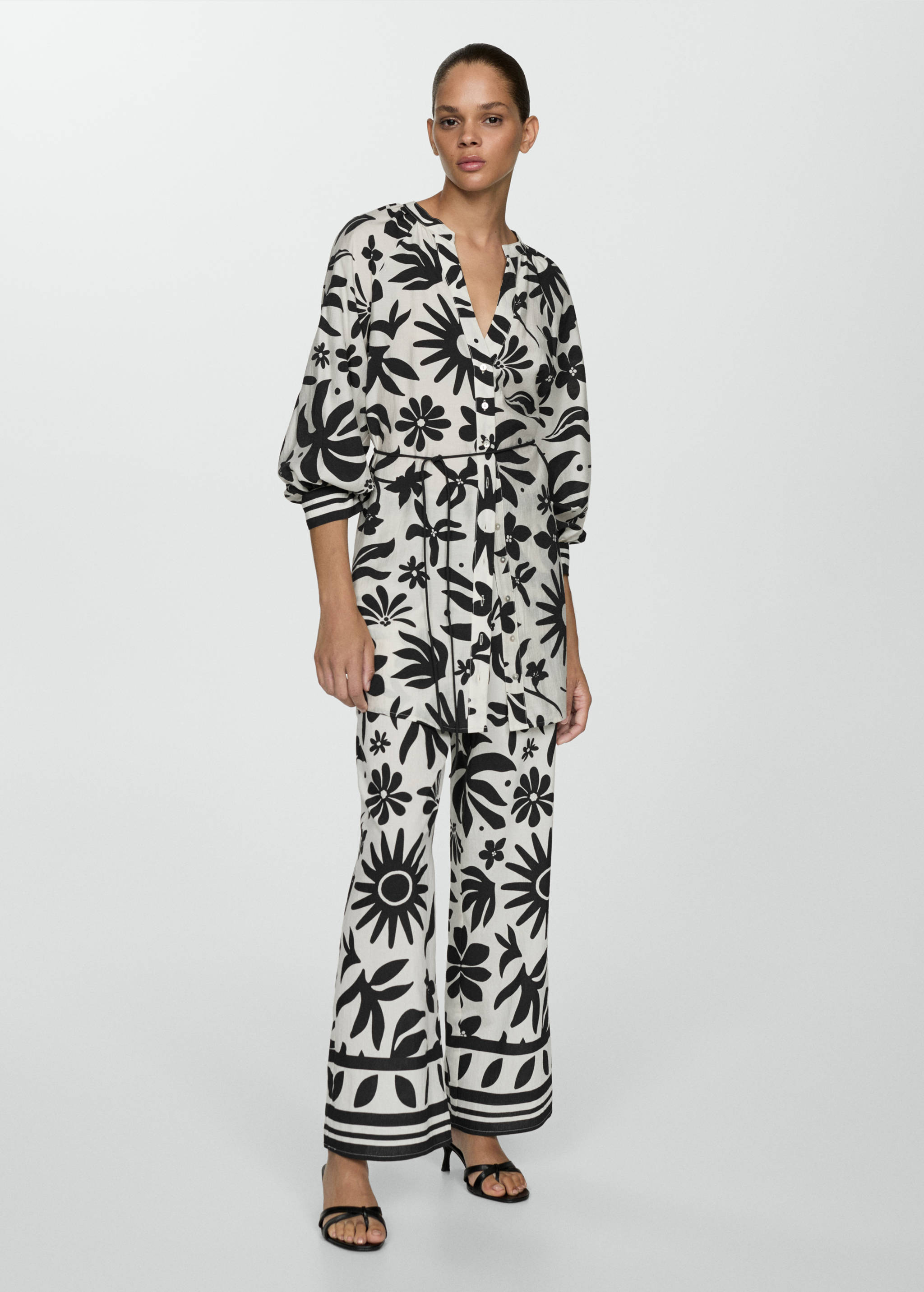 Floral-print wide leg pants - General plane