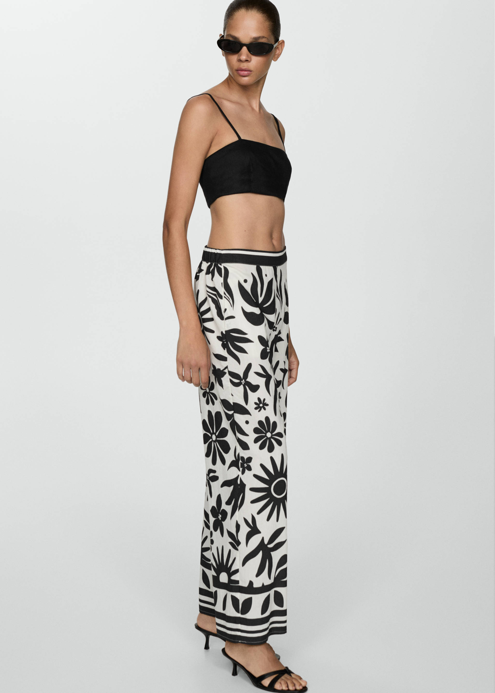Floral-print wide leg pants - Details of the article 2