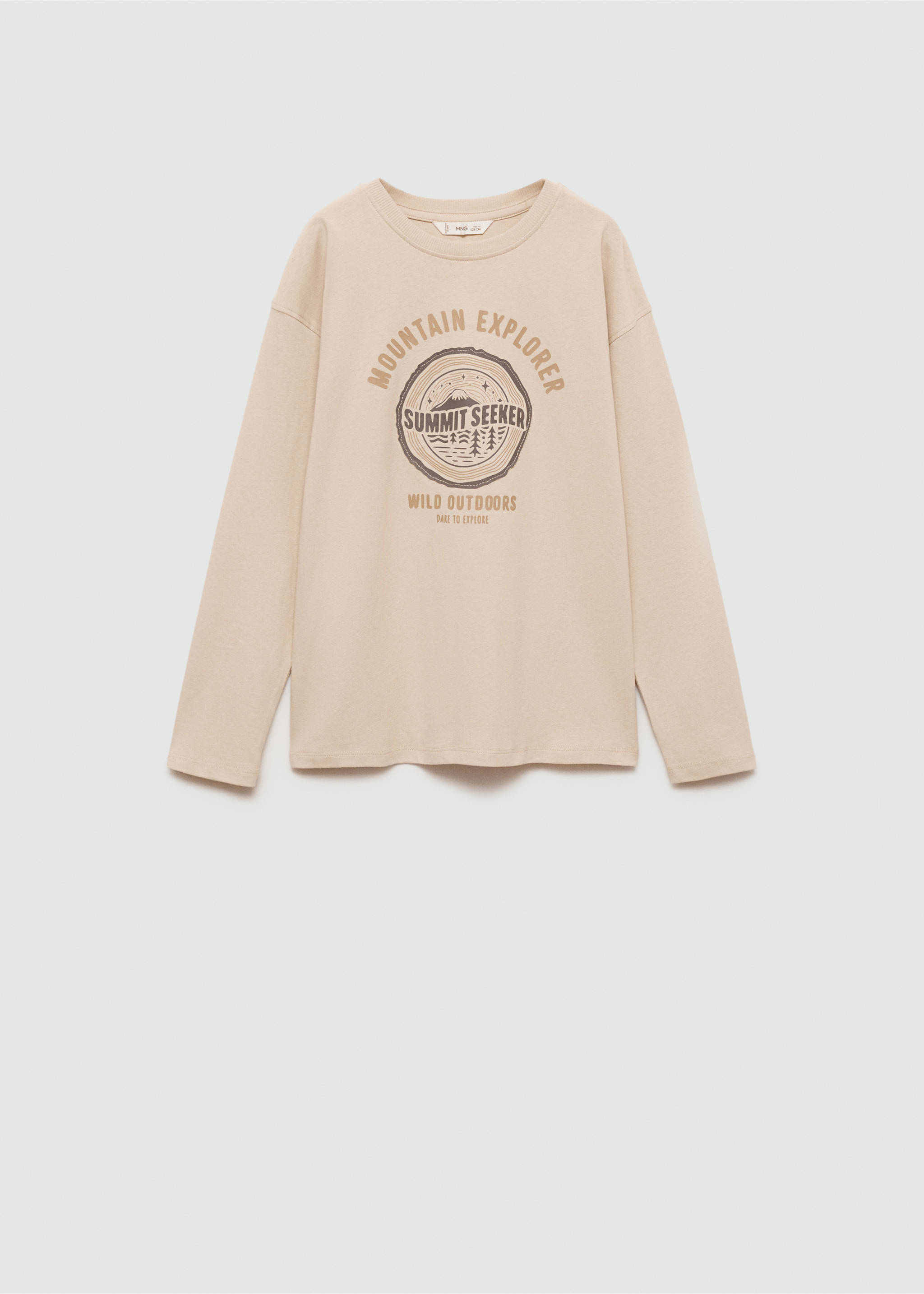 Printed cotton-blend T-shirt - Article without model, Sand. Ref: 77035983-00.