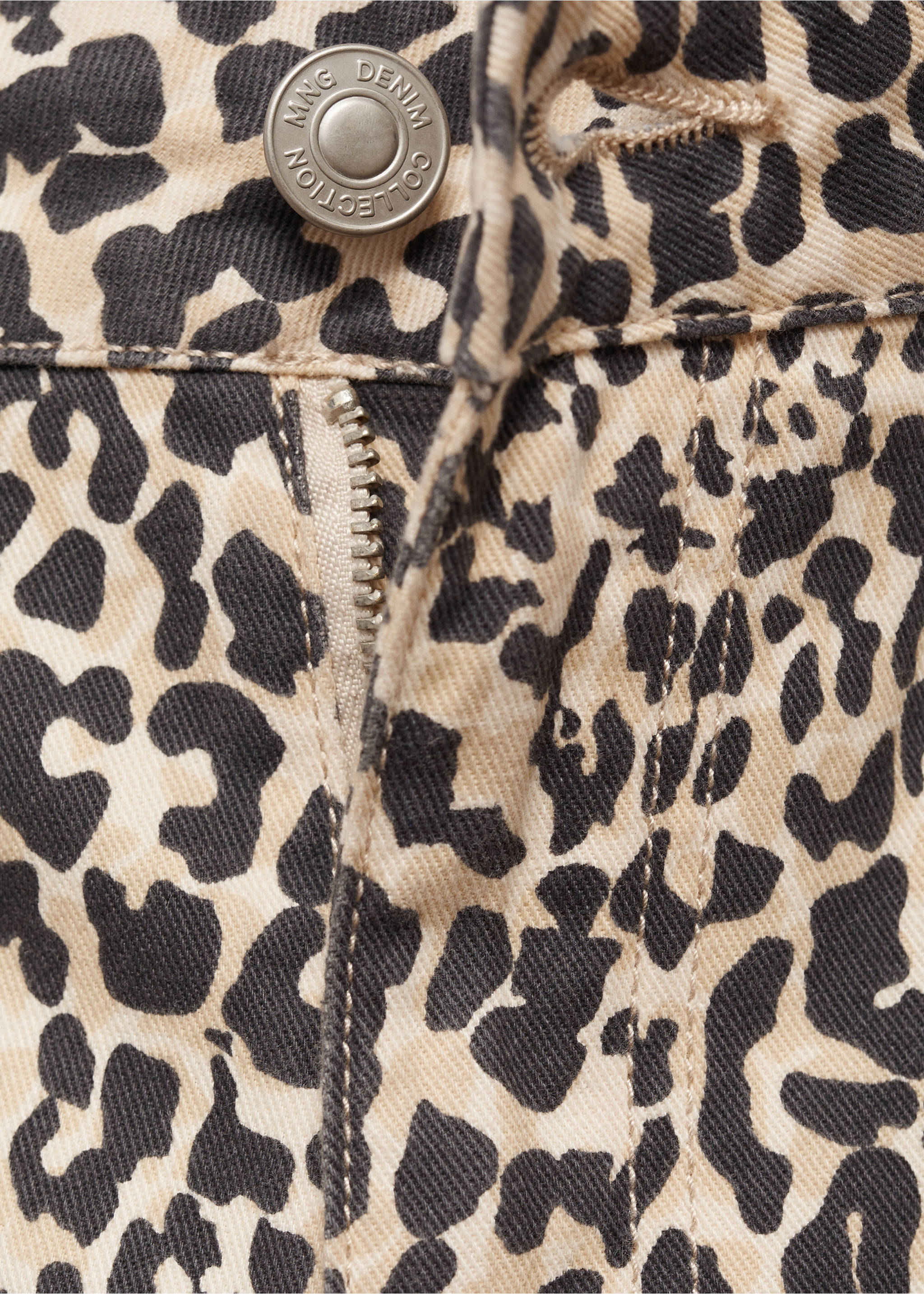 Pantalón recto leopardo - Detalle del artículo 8, Marrón. Ref: 77035984-00.