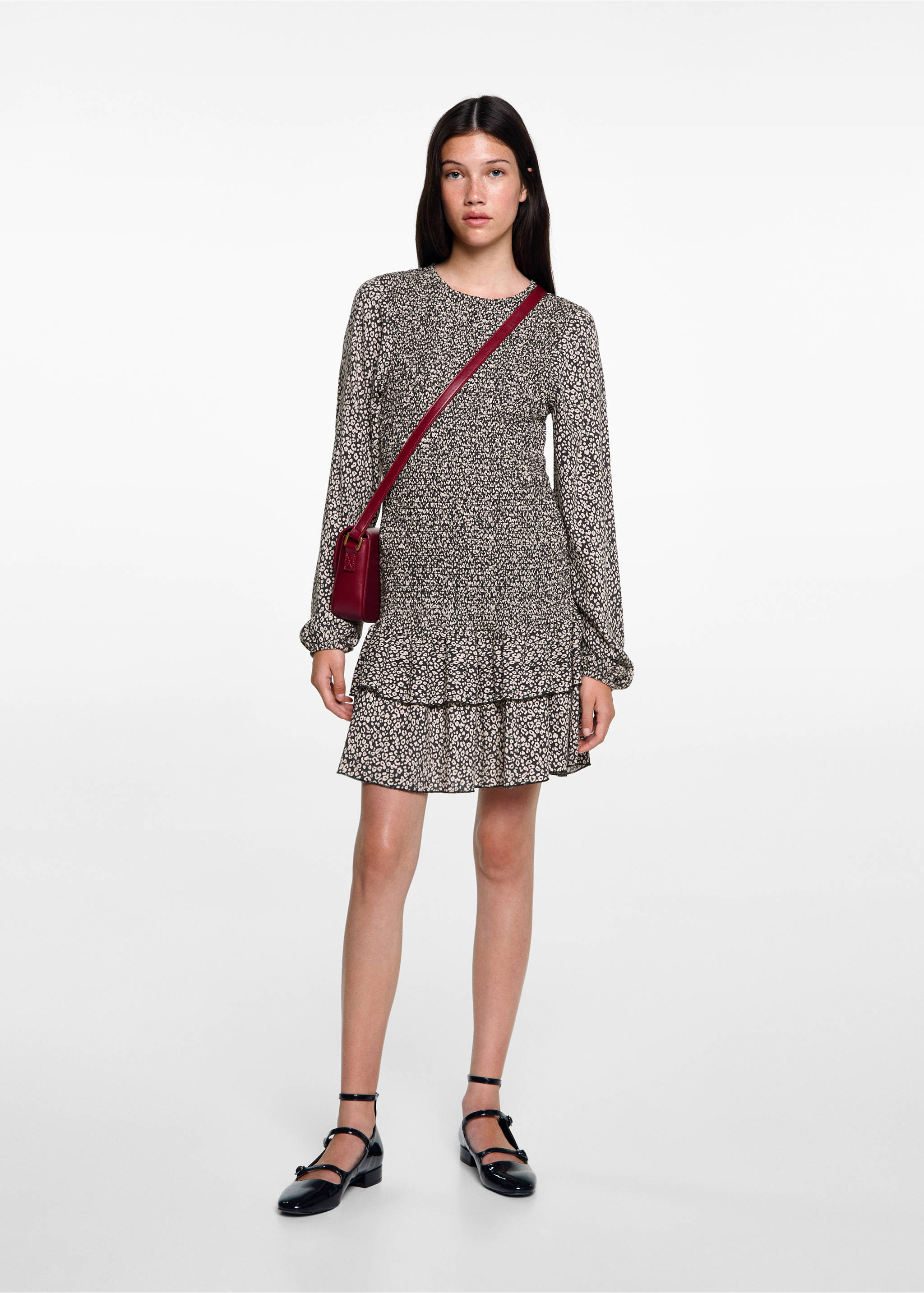 Vestit estampat lleopard - Pla general, Negre. Ref: 77035988-00.