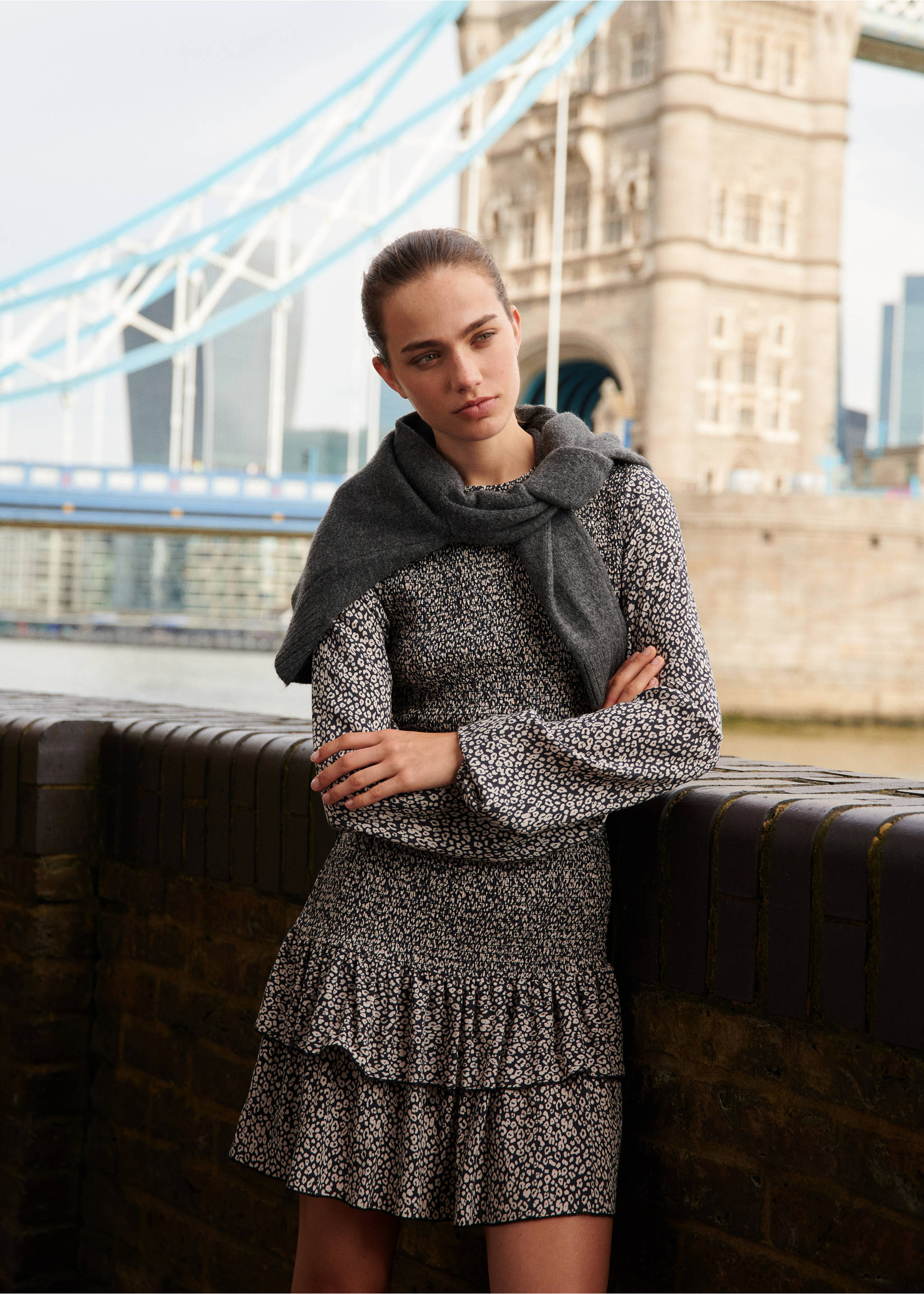 Vestit estampat lleopard - Detall de l'article 5, Negre. Ref: 77035988-00.