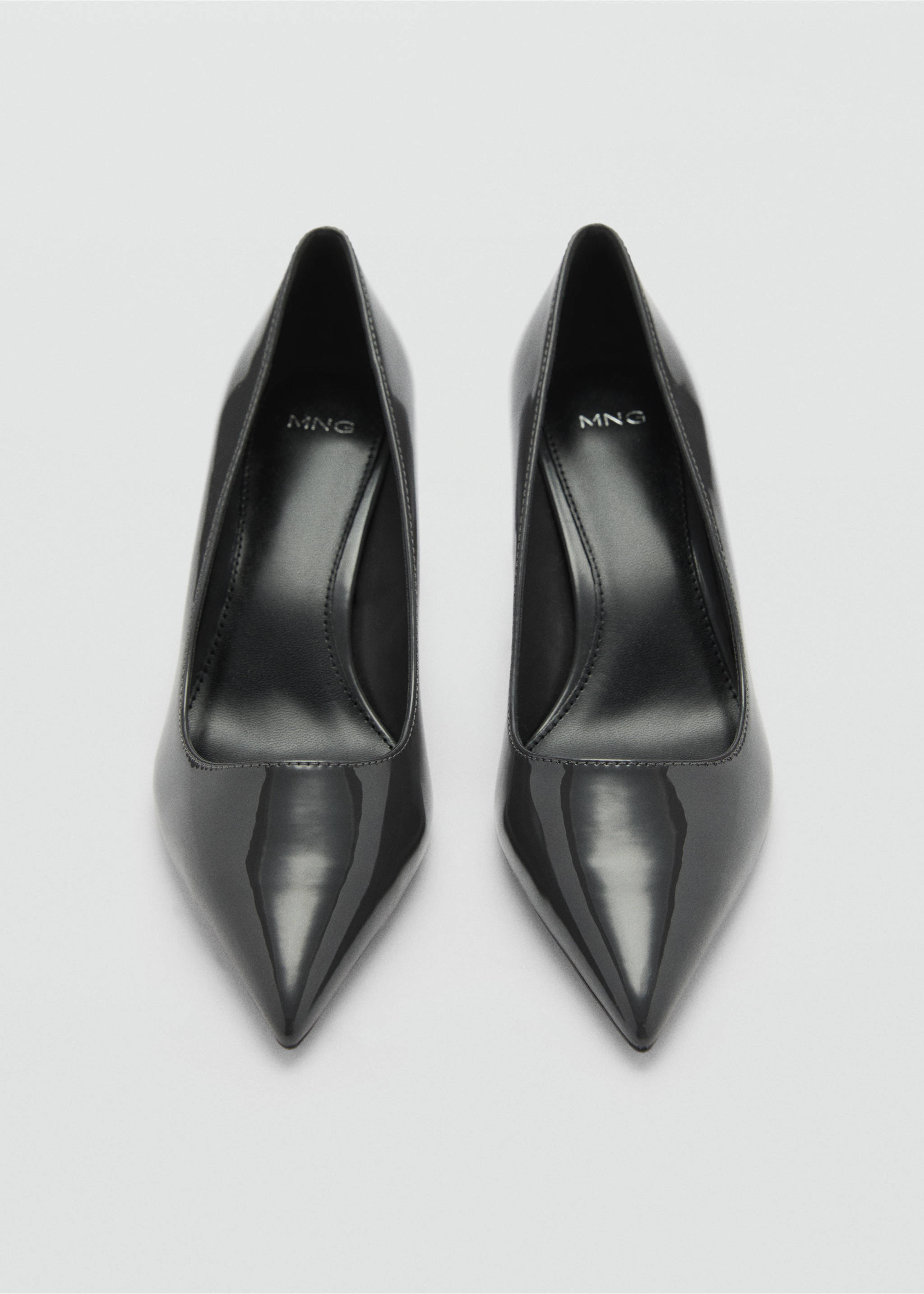 Patent leather heel shoes - Details of the article 2, Grey. Ref: 77035999-00.