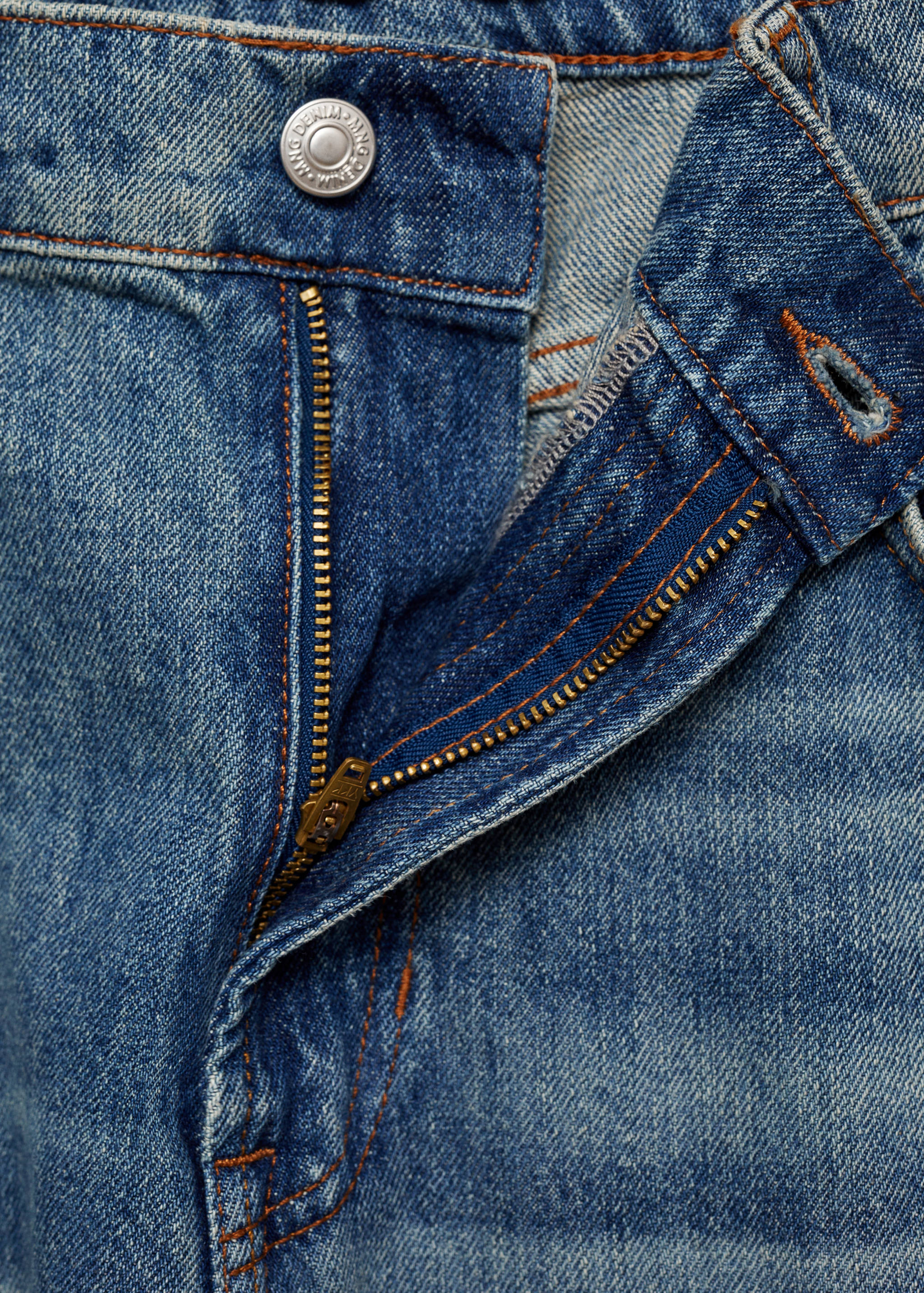 Straight-fit jeans with frayed effect - Details of the article 0