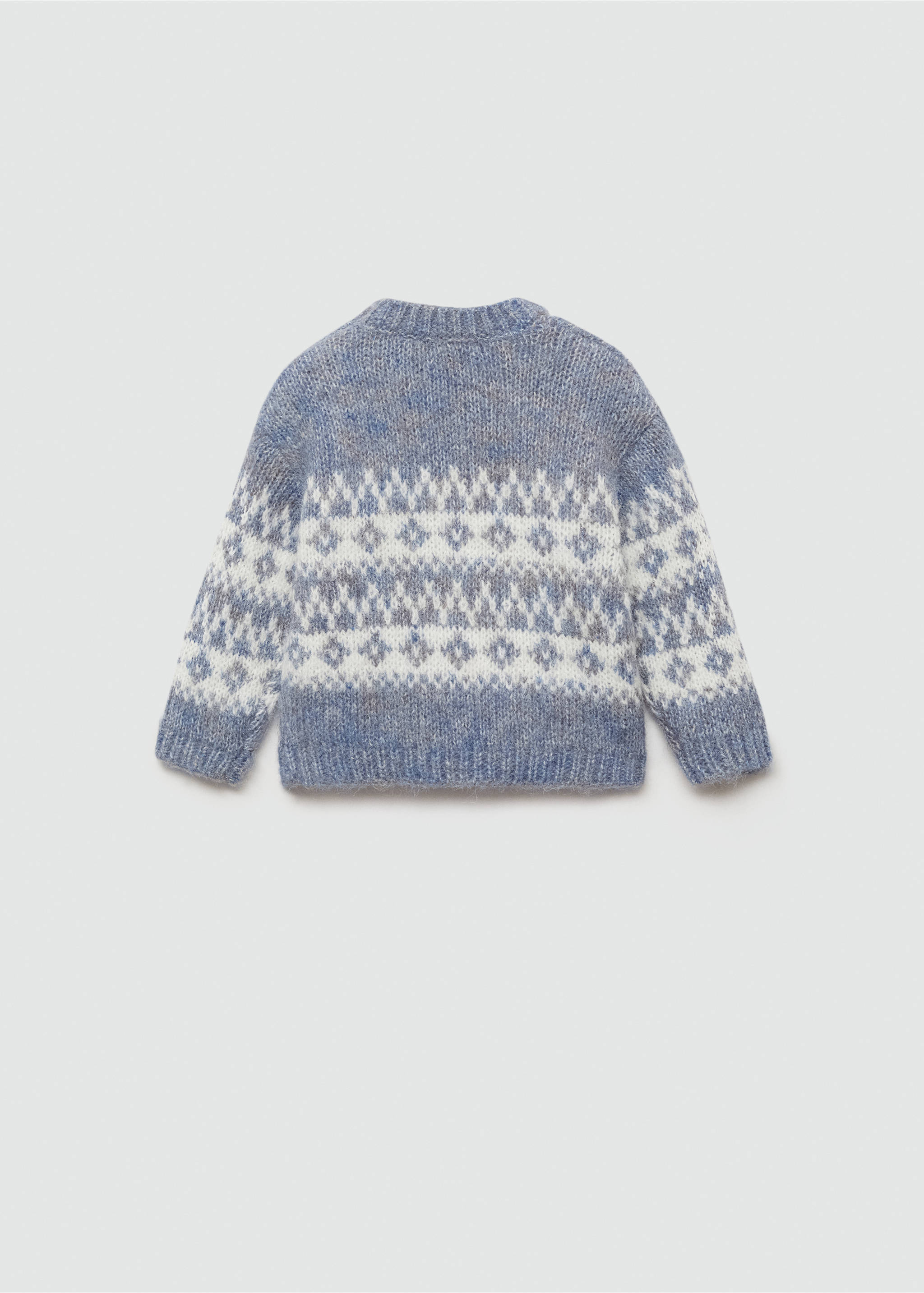 Jacquard knitted sweater - Reverse of the article, Blue. Ref: 77036345-00.