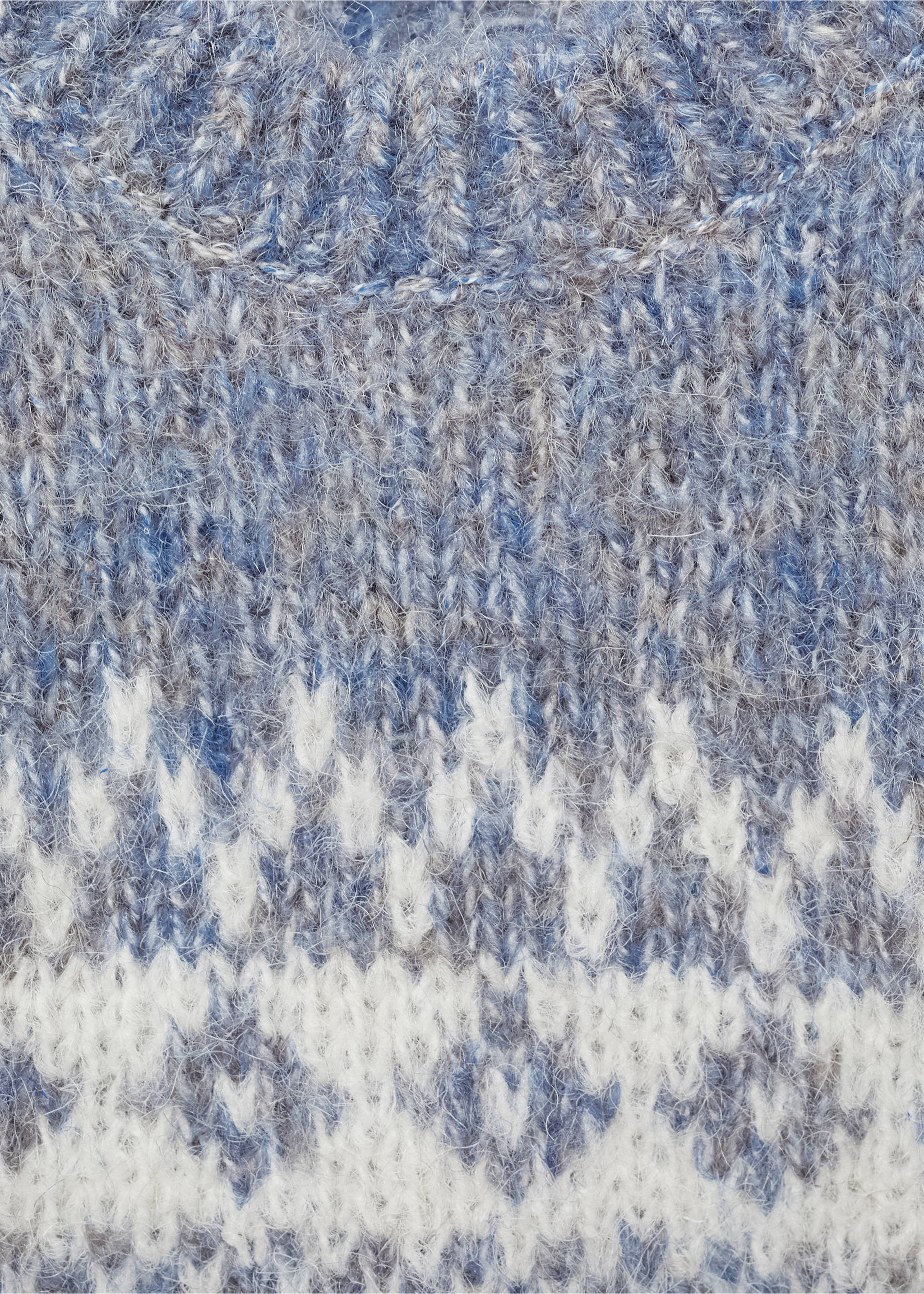 Jacquard knitted sweater - Details of the article 8, Blue. Ref: 77036345-00.