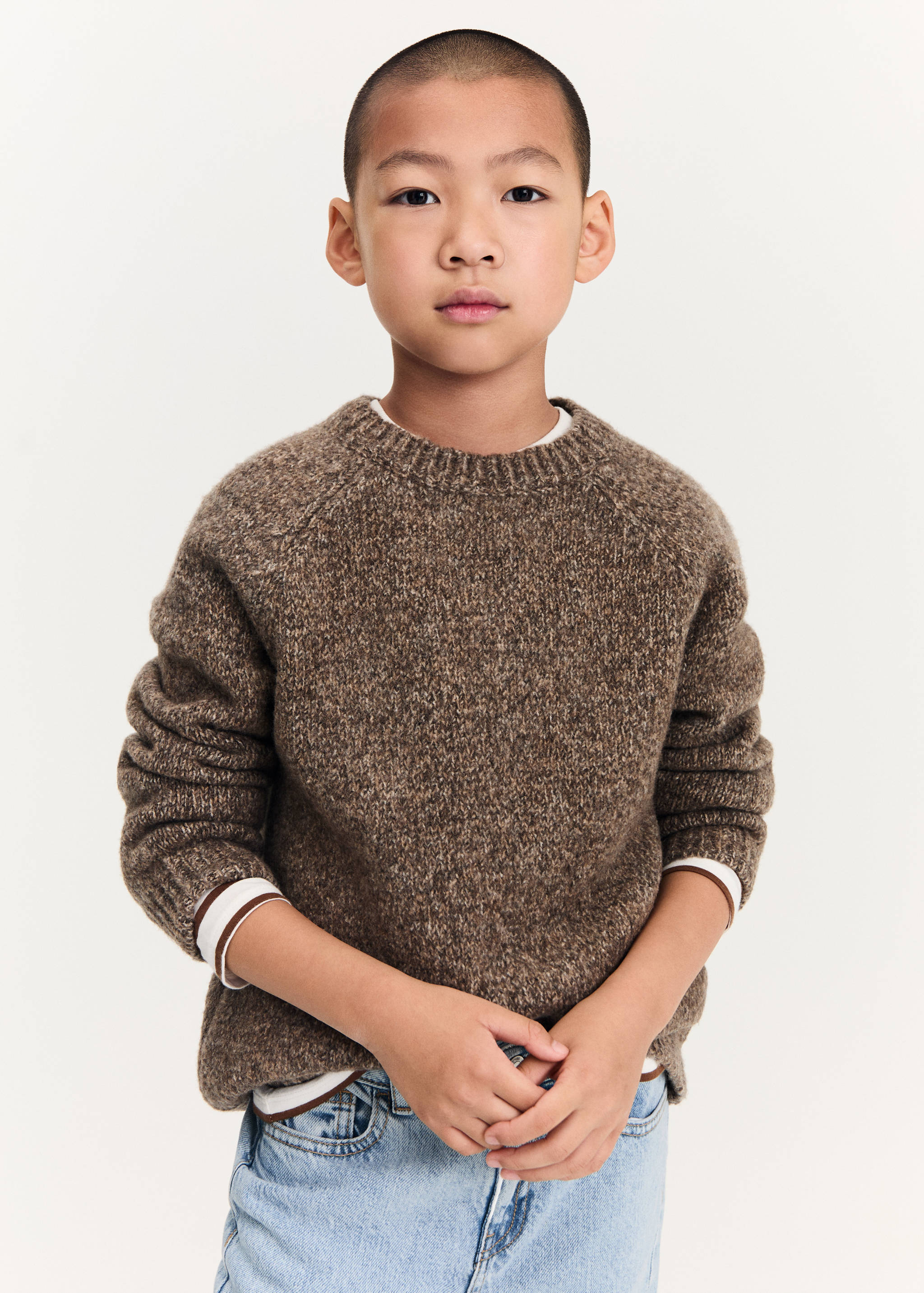 Wool-blend knit sweater - Medium plane