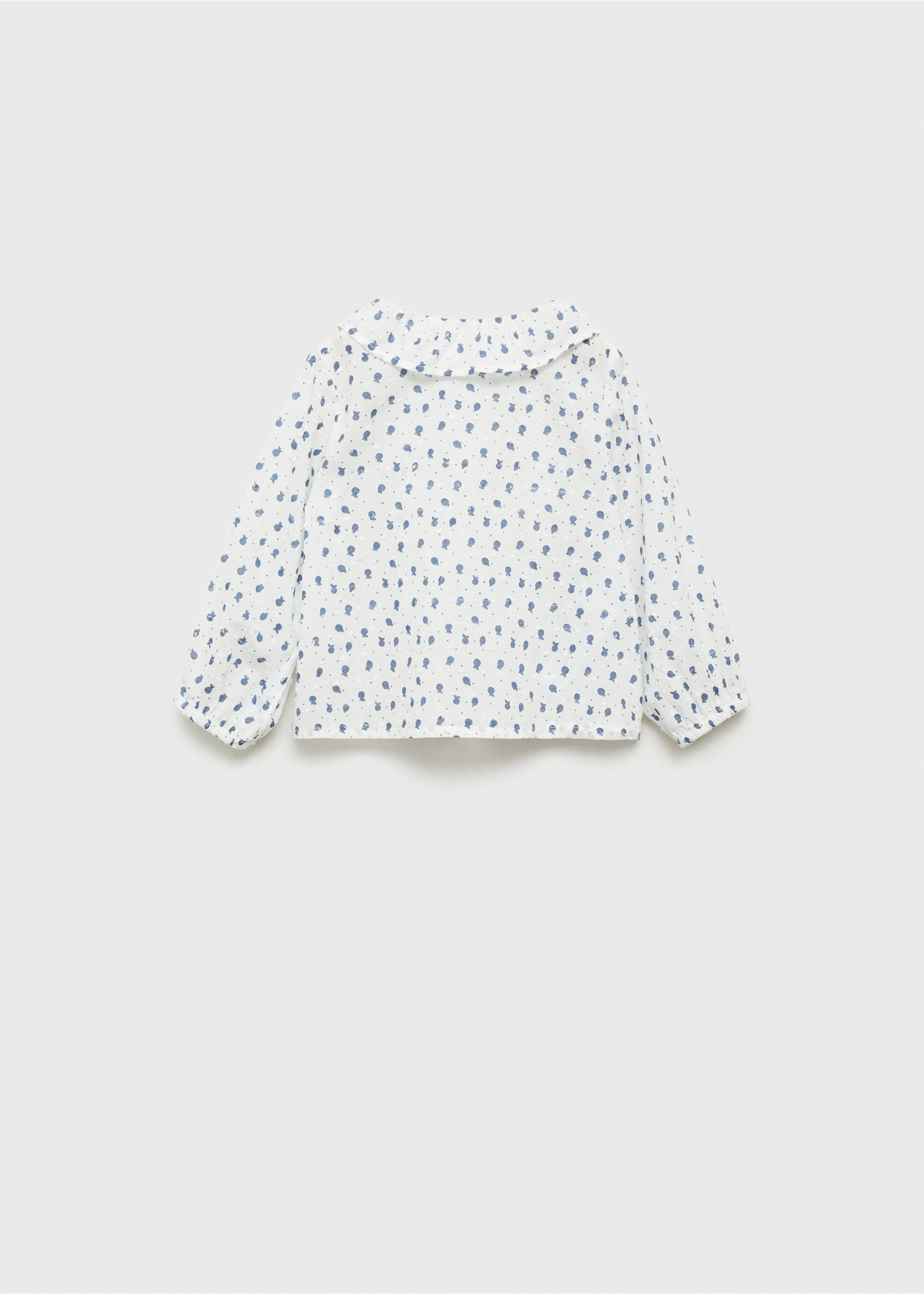 Printed blouse with babydoll collar - Reverse of the article, Off White. Ref: 77036347-00.