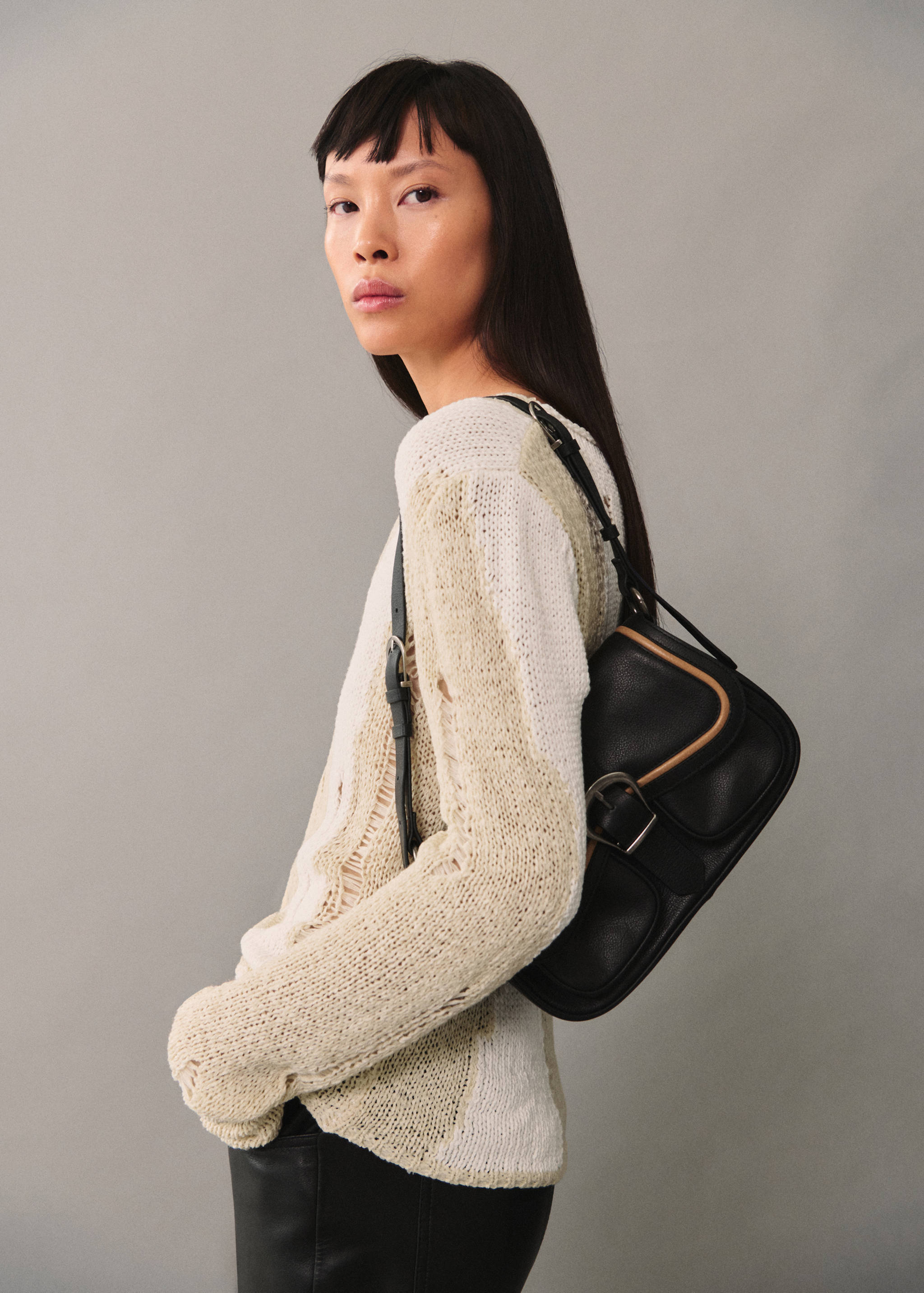 Buckle leather bag - General plane