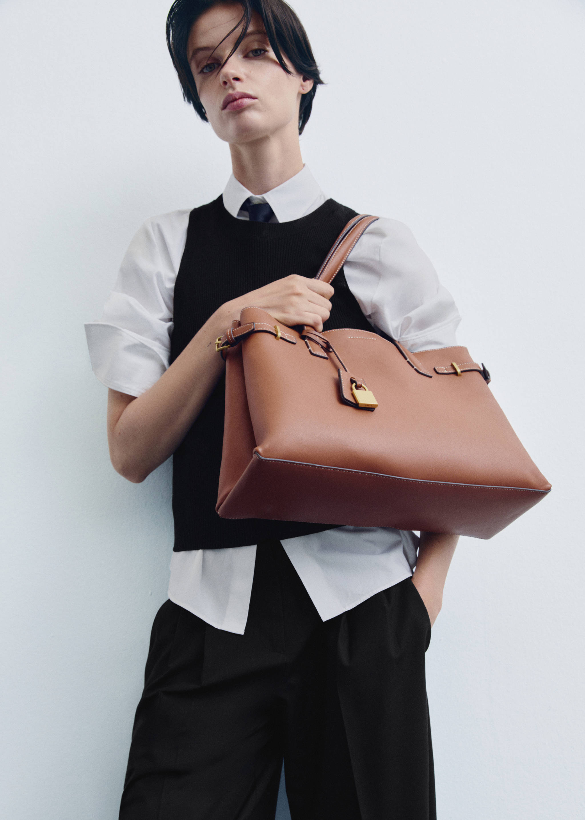 Shopper-Bag mit Vorhängeschloss - Allgemeine Ansicht