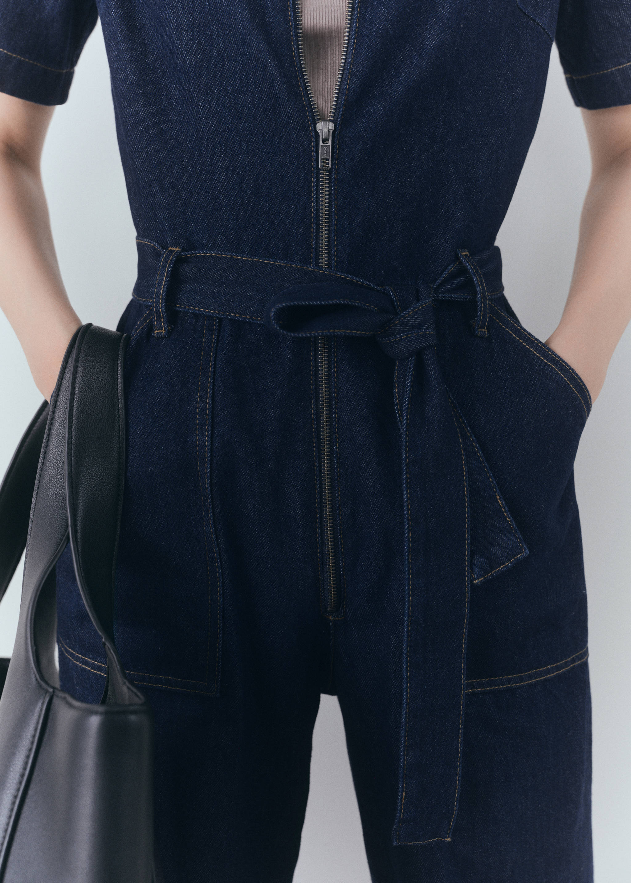 Rinse-wash denim jumpsuit - Details of the article 6