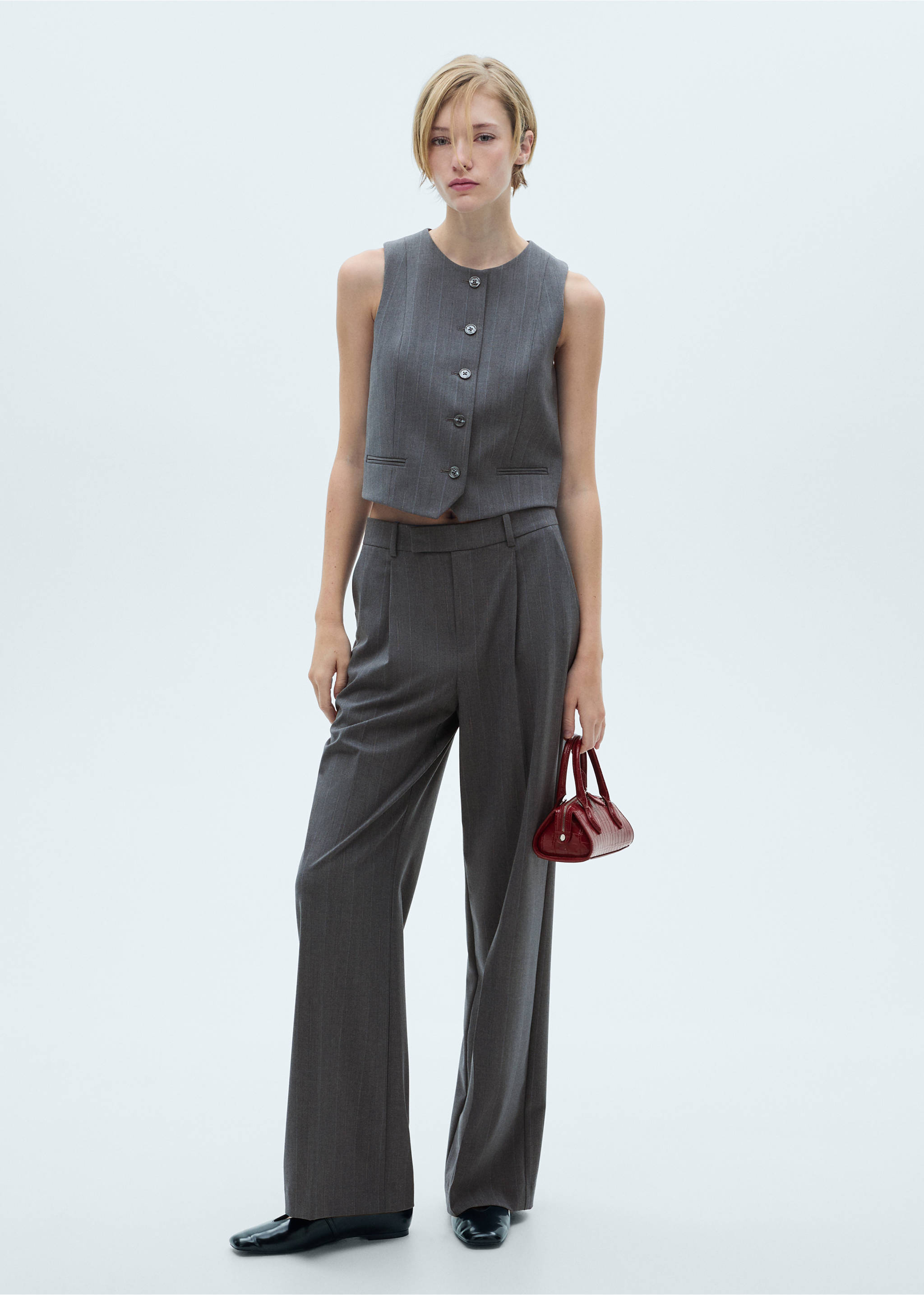 Pinstriped suit vest - General plane, Grey. Ref: 77036725-00.