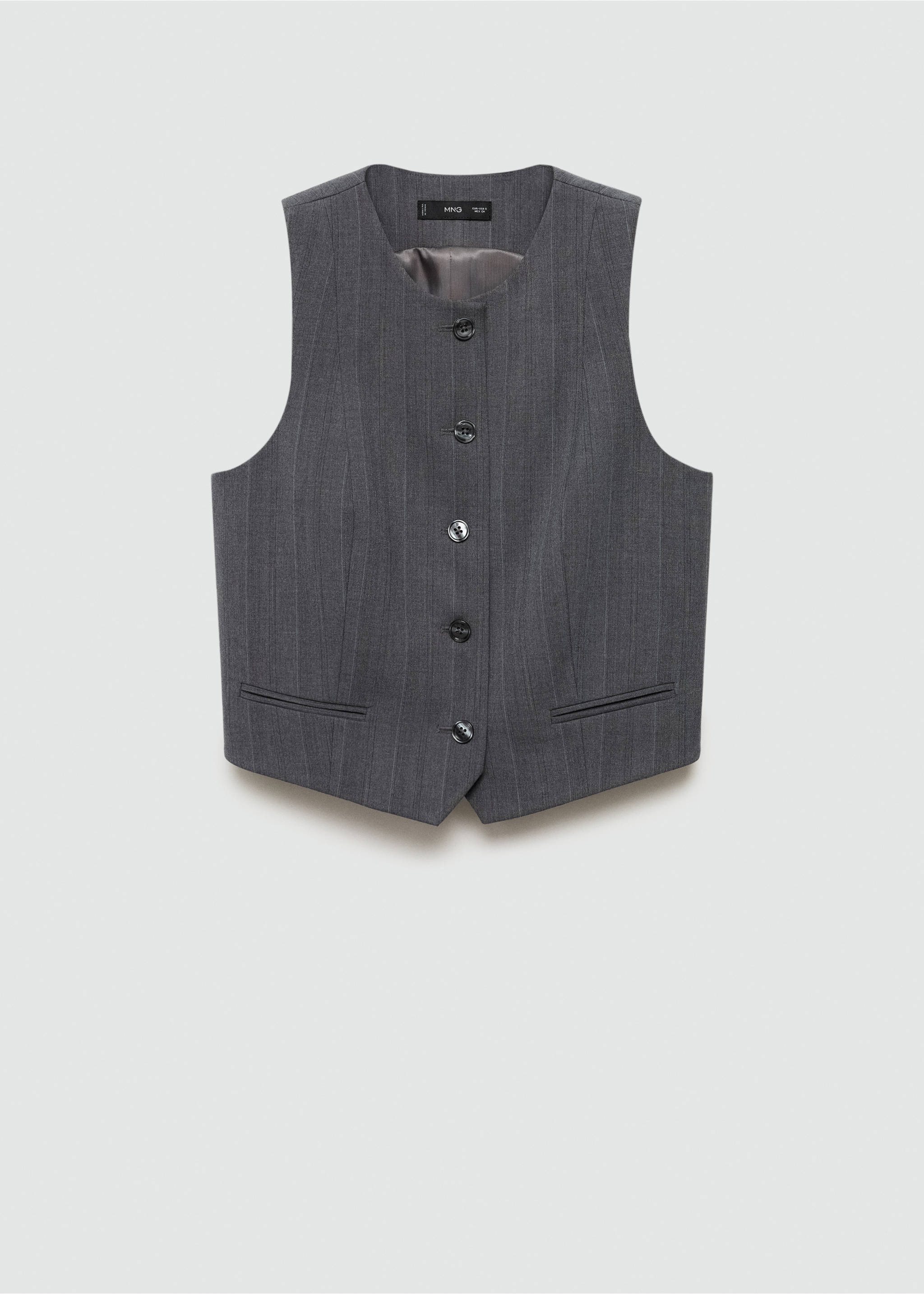 Pinstriped suit vest - Article without model, Grey. Ref: 77036725-00.