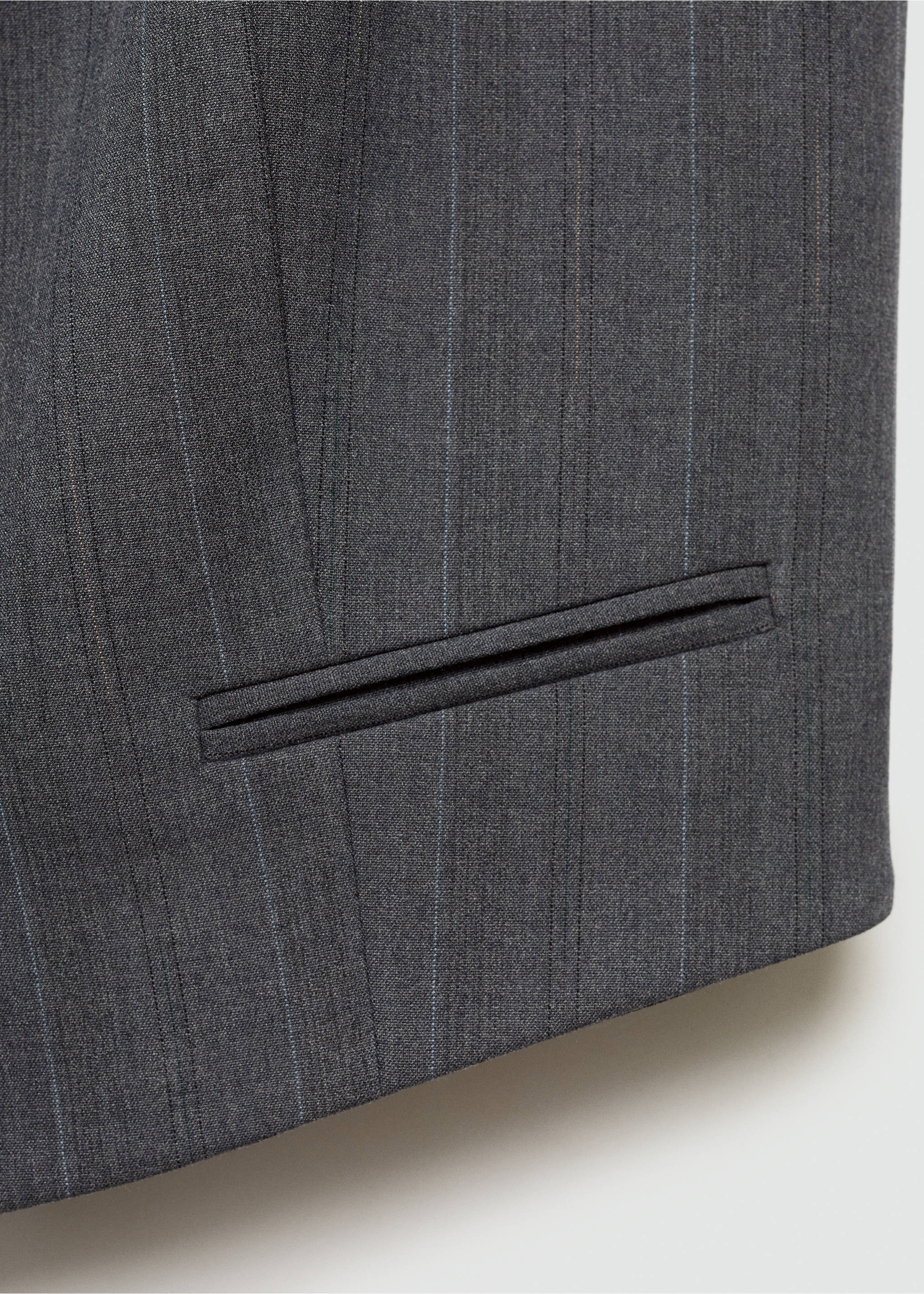 Pinstriped suit vest - Details of the article 0, Grey. Ref: 77036725-00.